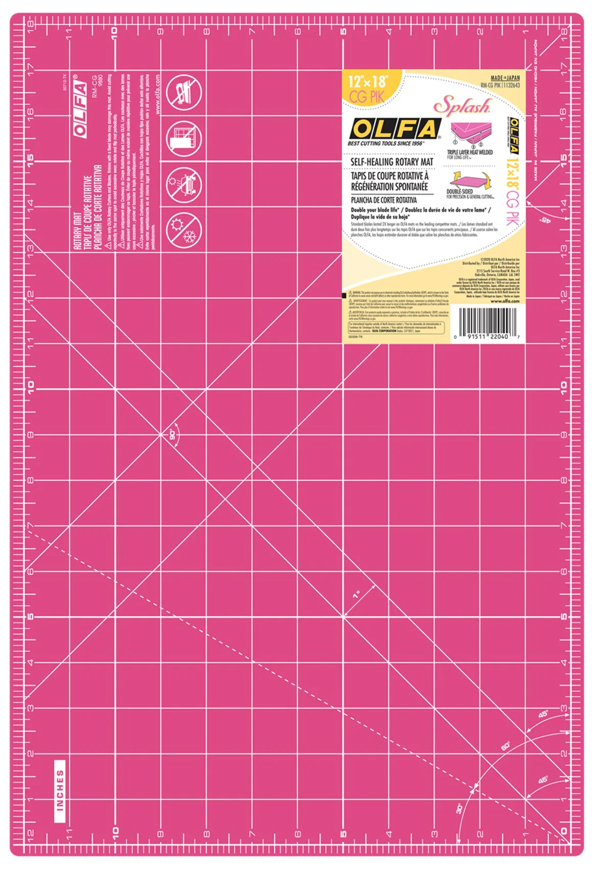 12" x 18" Double-Sided, Self-Healing Rotary Mat - OLFA - Image 5
