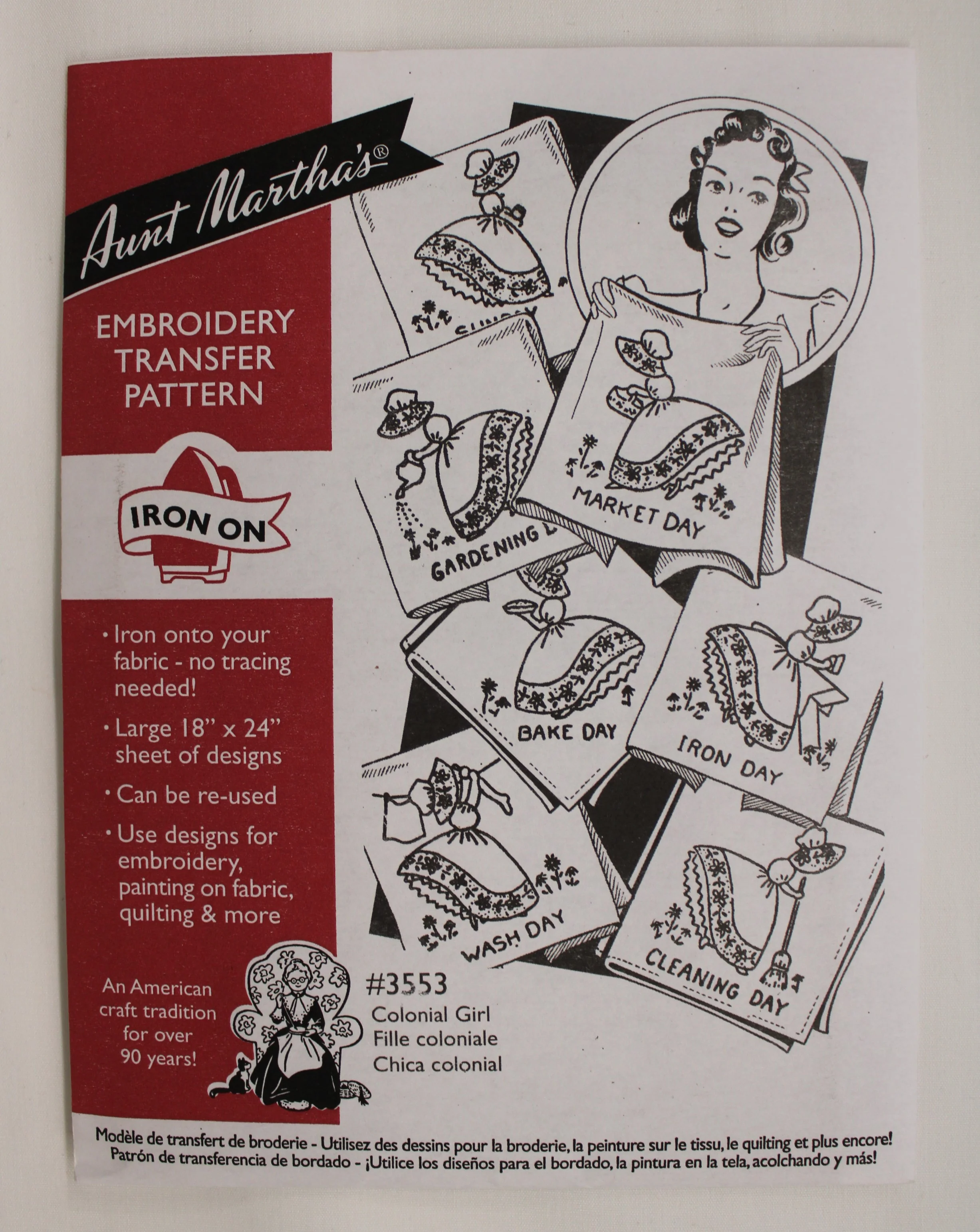 Aunt Martha's Hot Iron Transfers - Days of the Week Tea Towels - Image 4