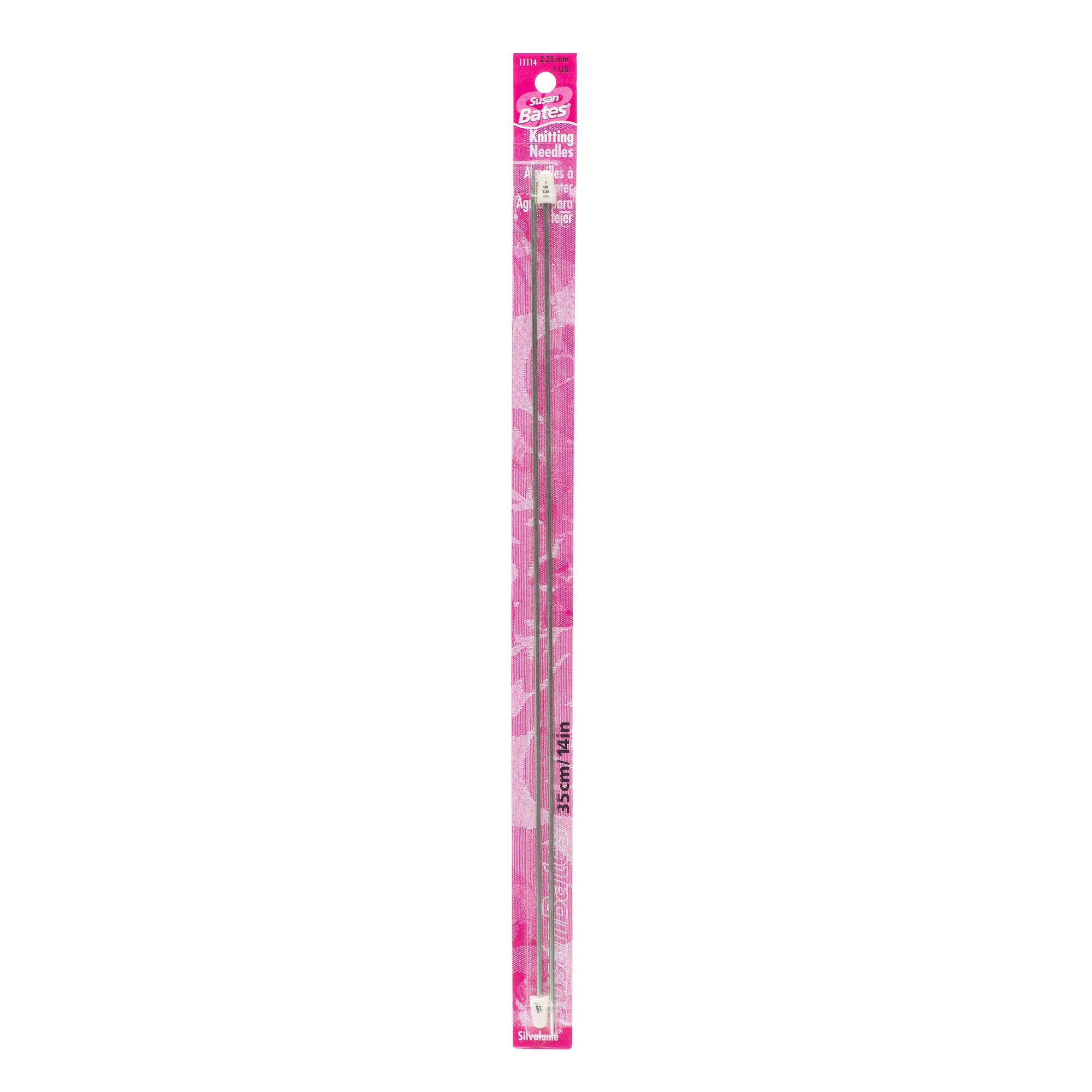 Aluminum Knitting Needles - 14"/35cm - Silvalume/Susan Bates