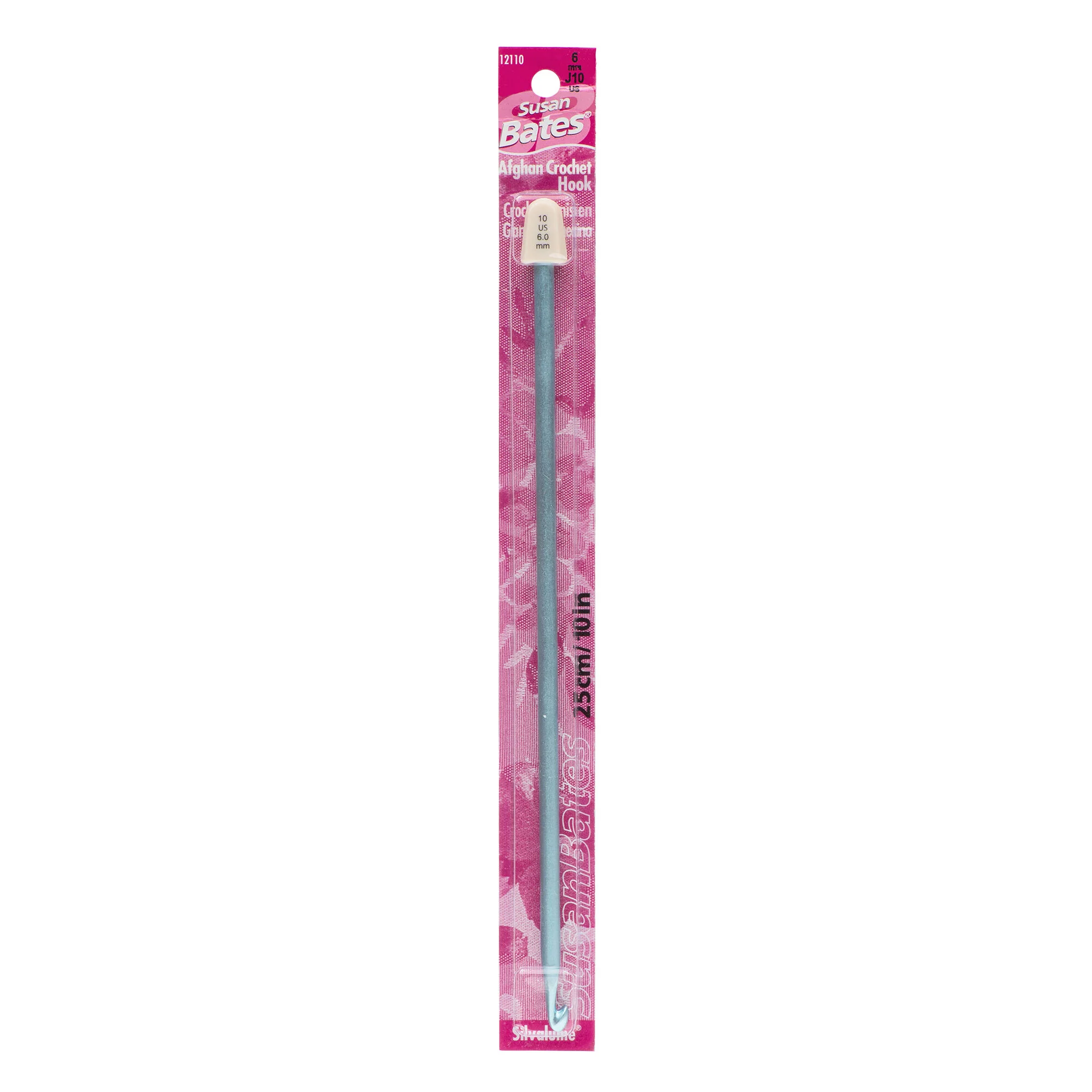 Afghan Crochet Hooks - 25 cm (10") - Aluminum - Silvalume/Susan Bates - Image 3