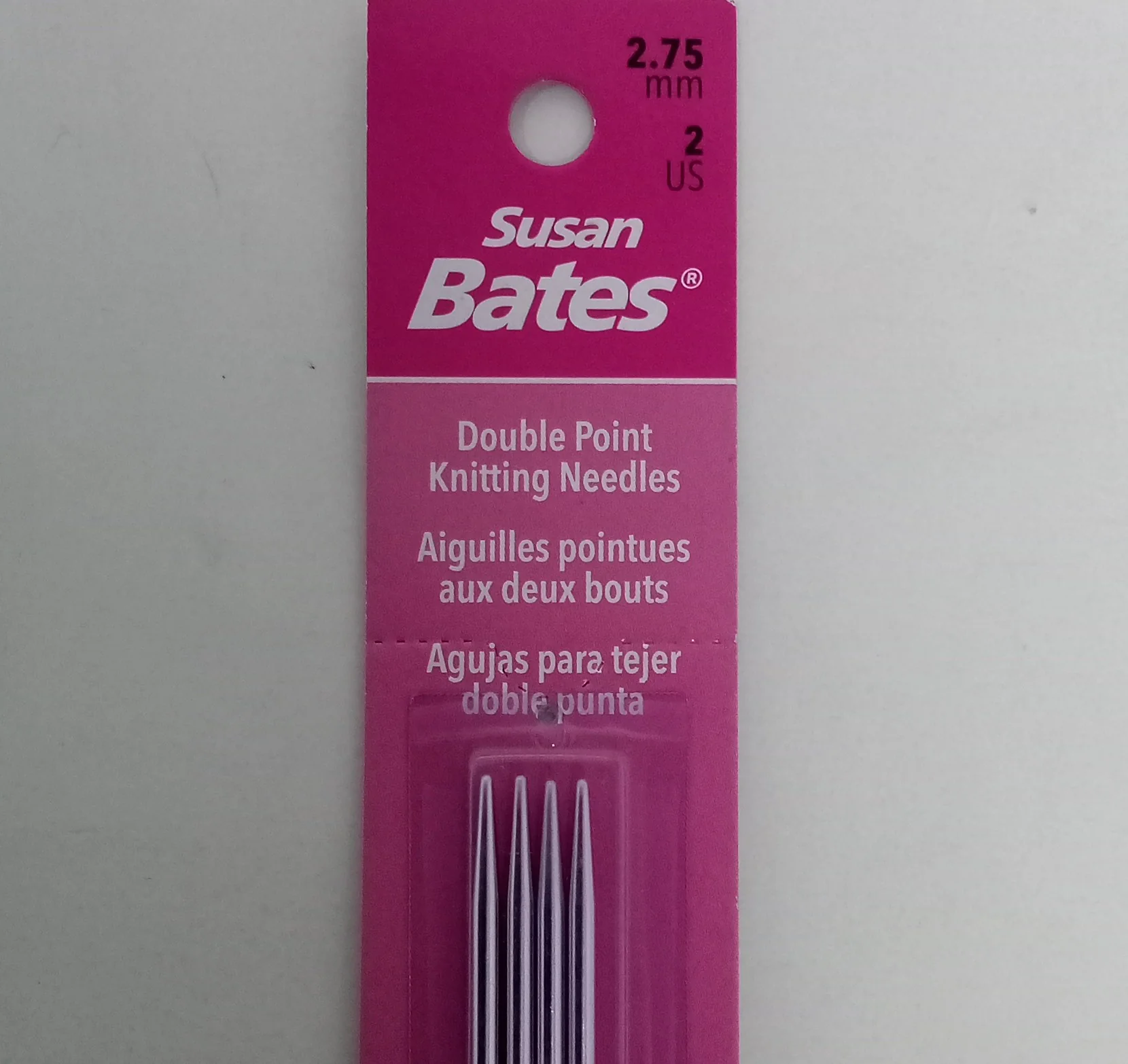 Double Pointed Knitting Needles - Set of 4 - 7" (18cm) - Silvalume/Susan Bates - Image 3