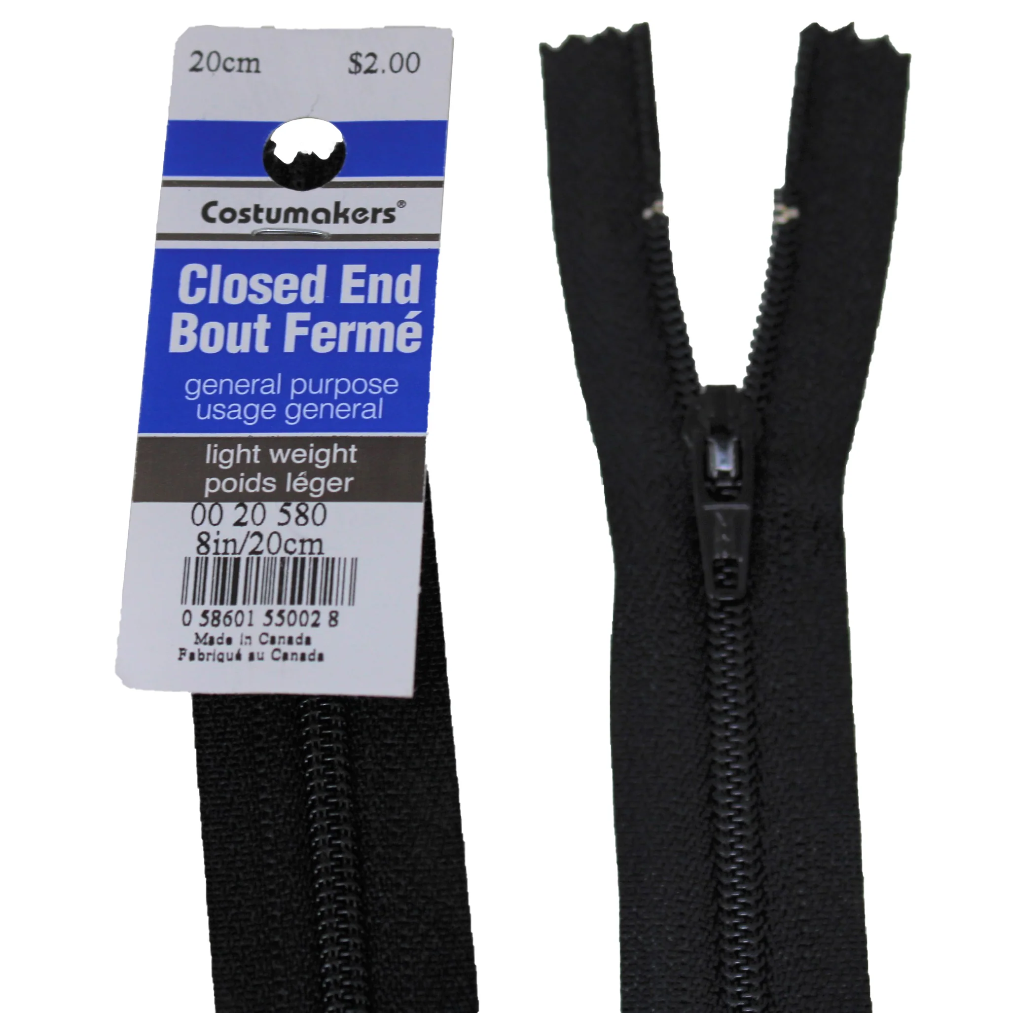 General Purpose Closed End Zipper - Light Weight