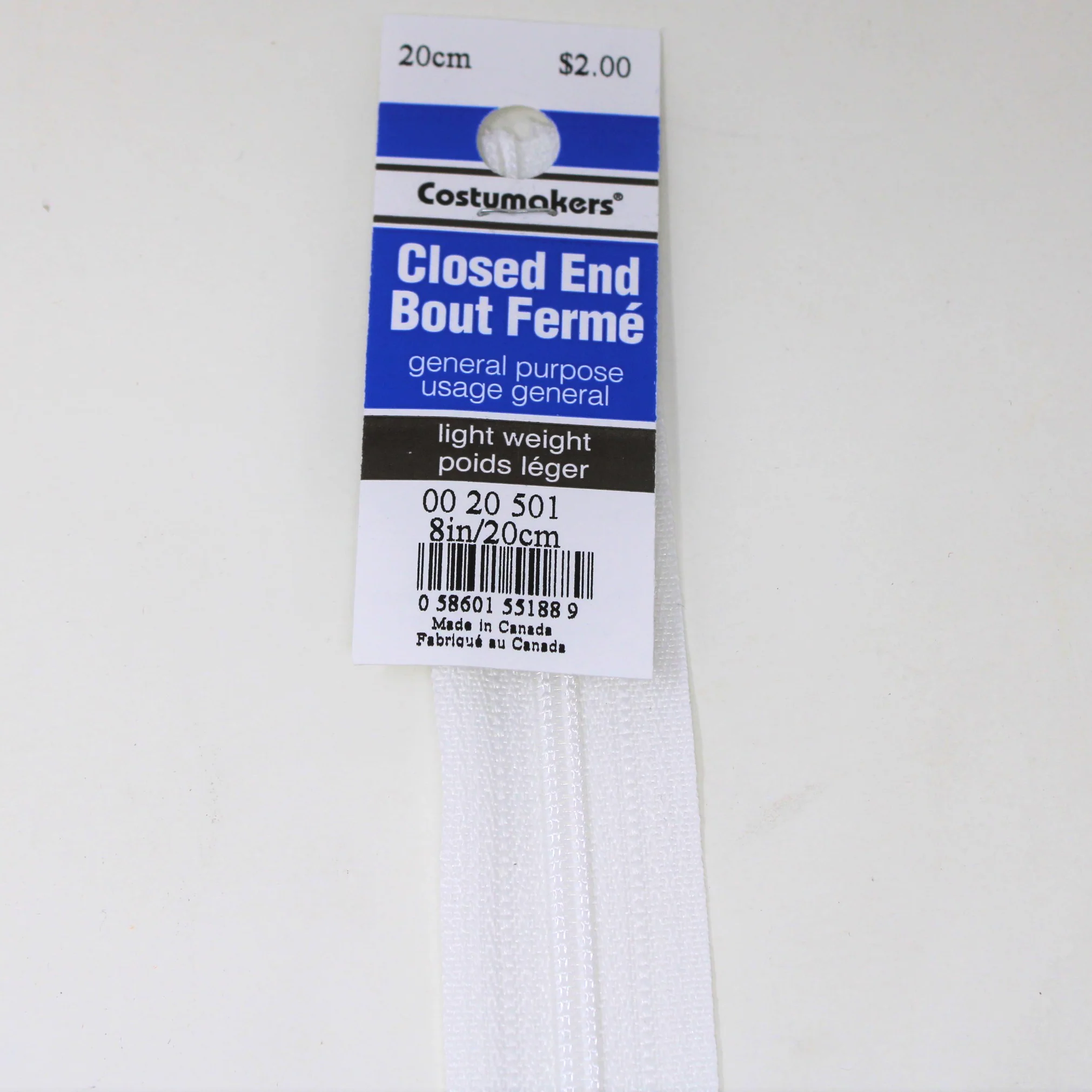General Purpose Closed End Zipper - Light Weight - Image 2