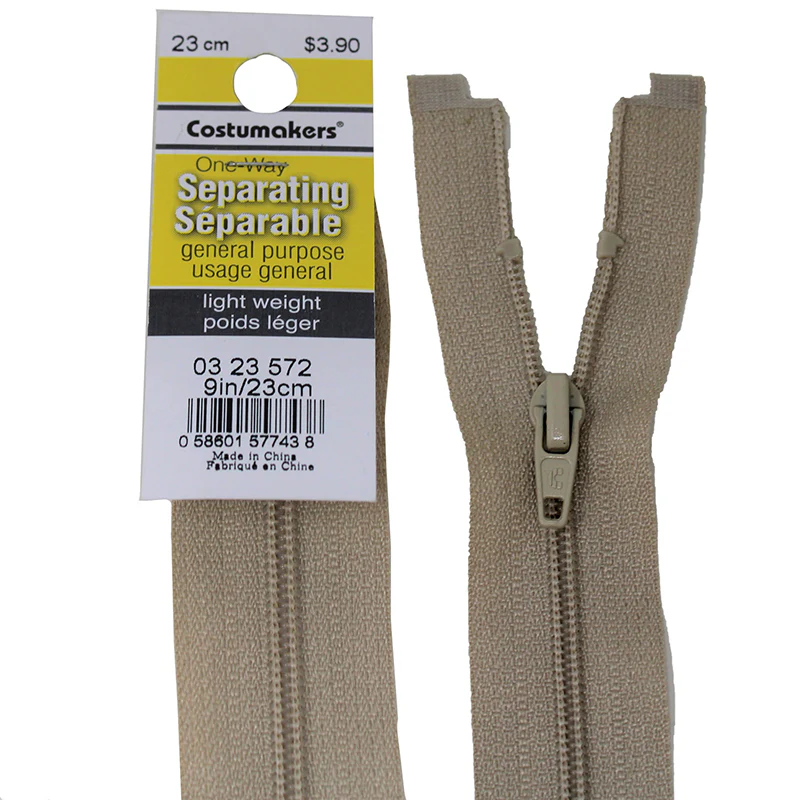 General Purpose One Way Separating Zipper - Light Weight