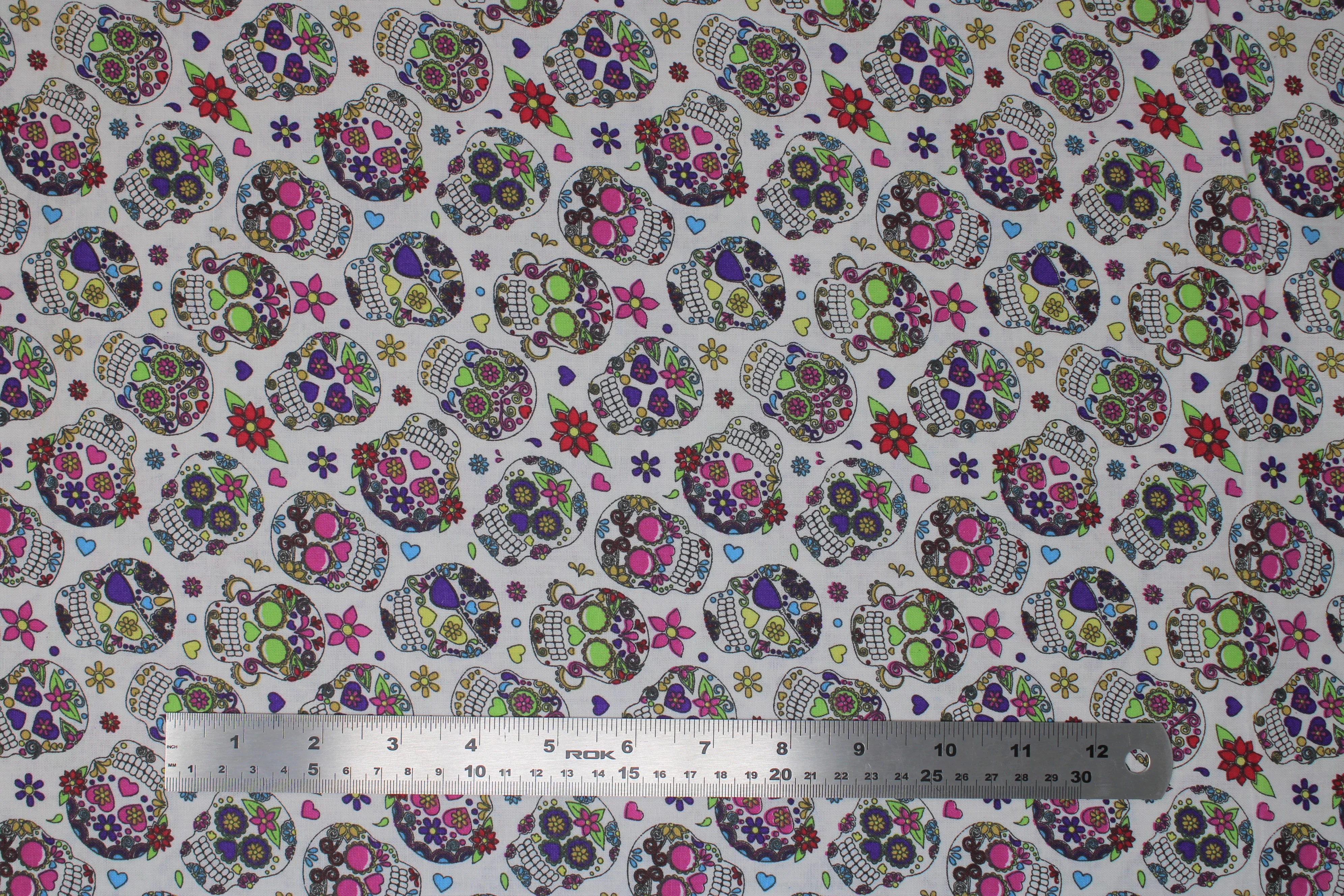 Sugar Skulls - 44/45" - 100% Cotton - Image 2