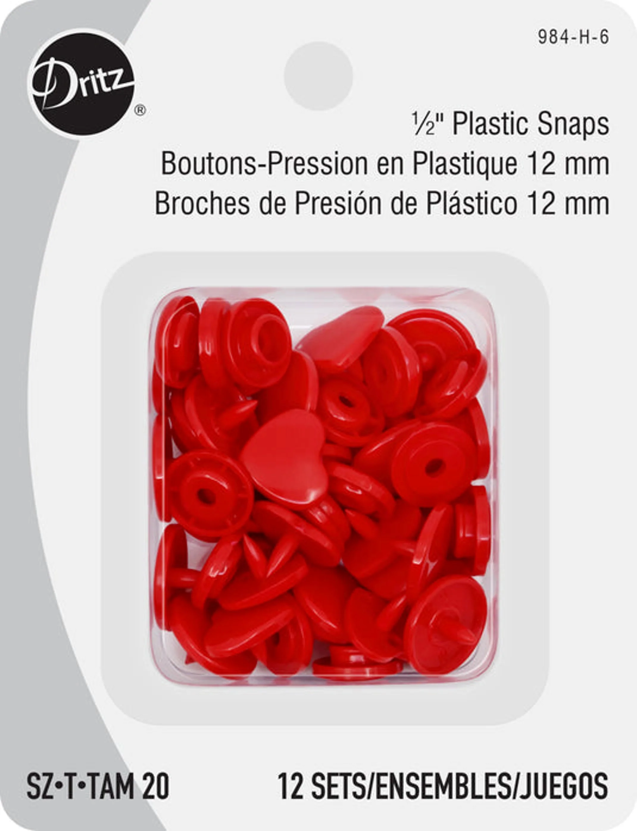 Dritz Snaps - 12 mm - Size 20 - 12 Sets - Image 2