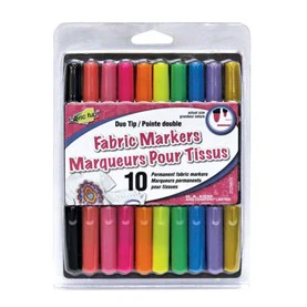 Dual Tip Fabric Markers 10 Bright