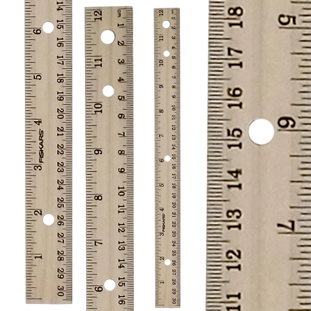 Wooden 12" Ruler - Fiskars
