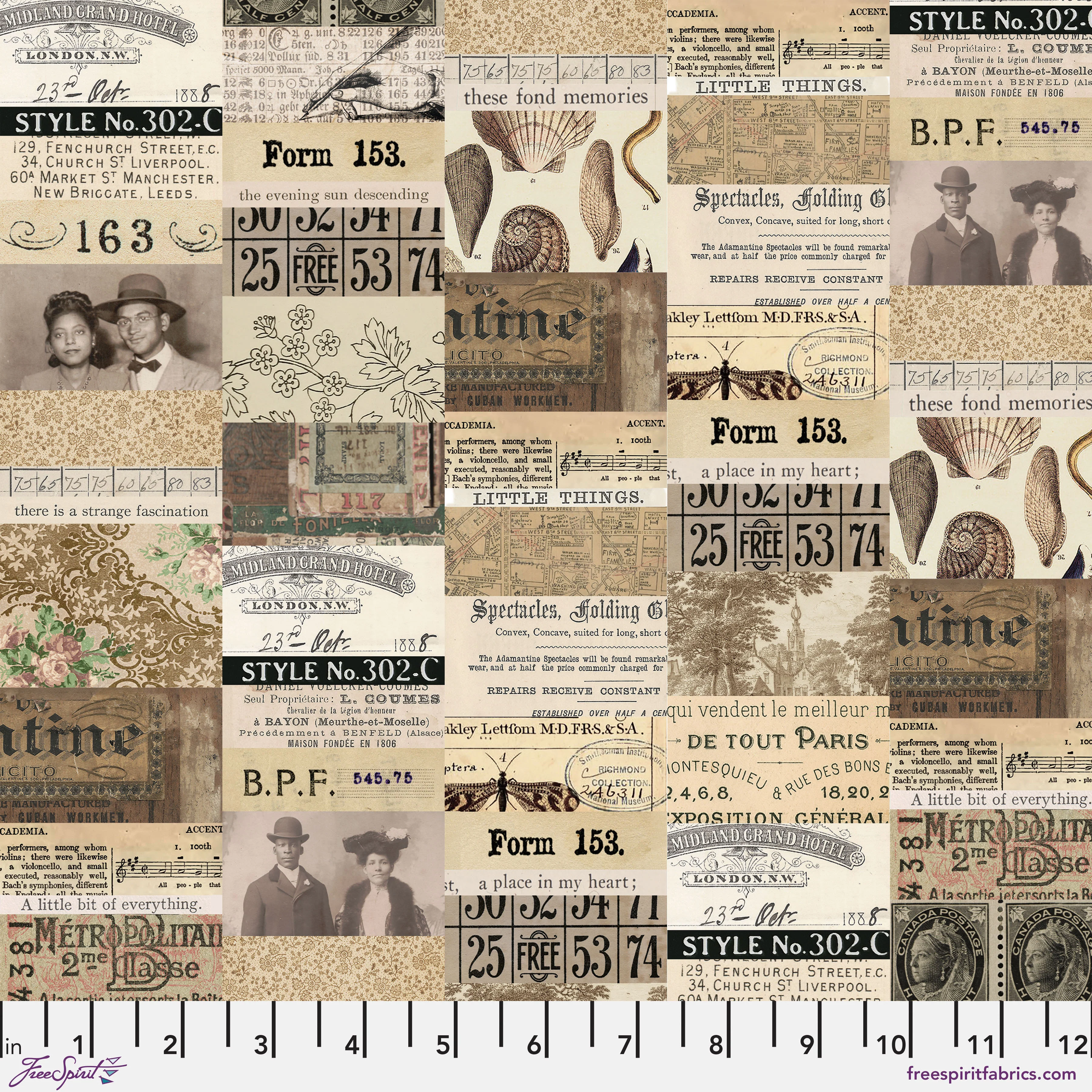 Palette Neutral - 44" - 100% cotton - Tim Holtz - Image 3