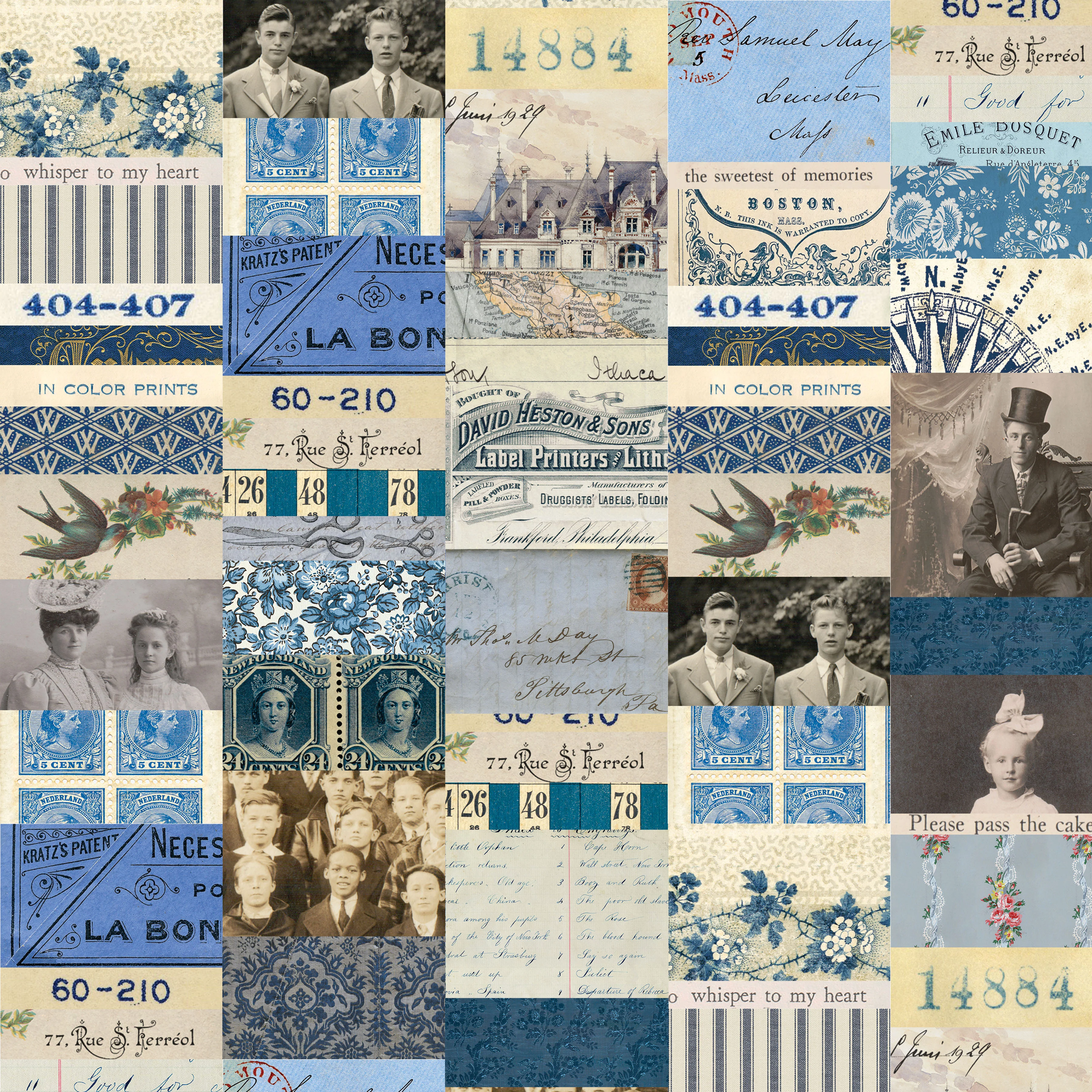 Palette Indigo - 44" - 100% cotton - Tim Holtz - Image 2