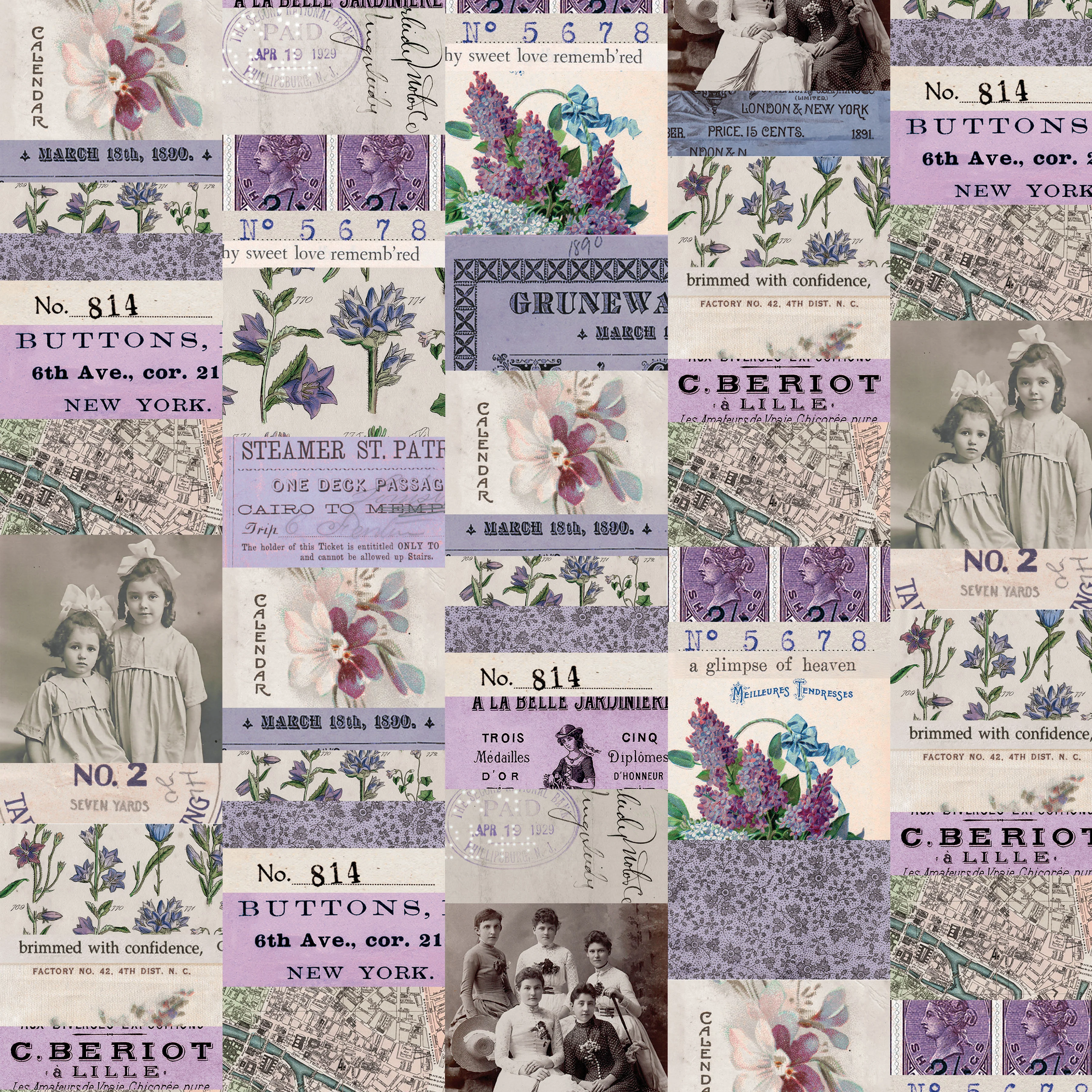Palette Purple - 44" - 100% cotton - Tim Holtz - Image 2