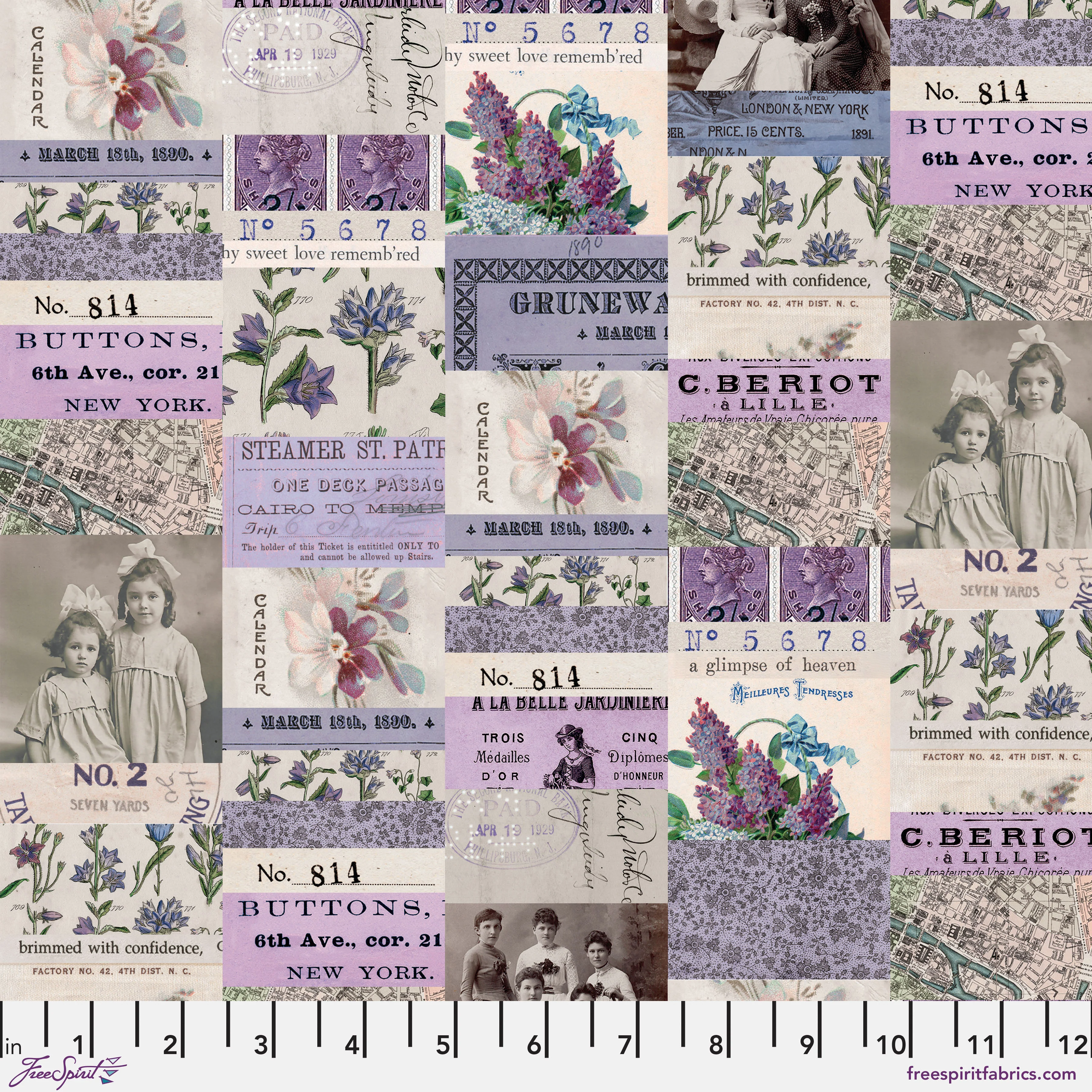 Palette Purple - 44" - 100% cotton - Tim Holtz - Image 3