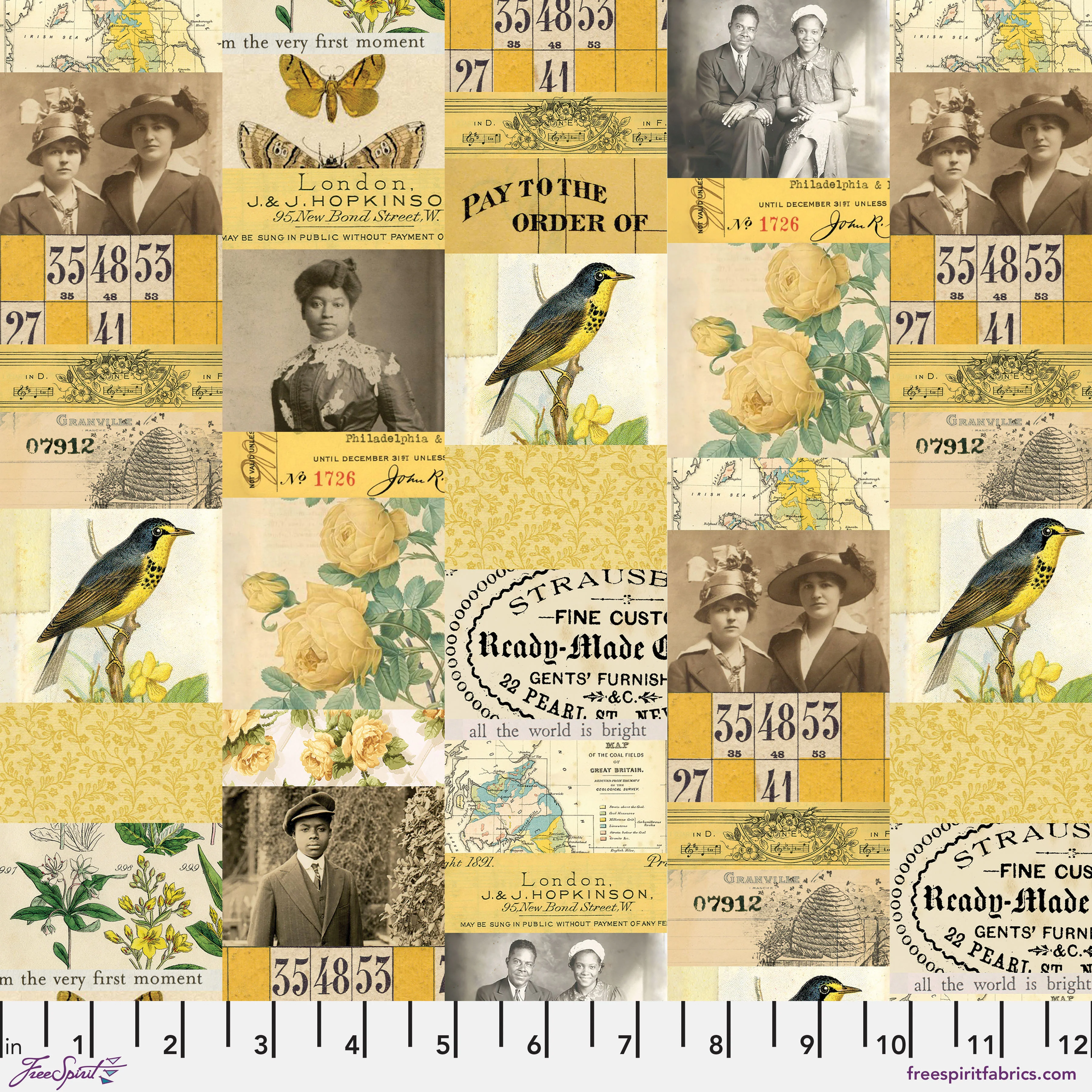 Palette Yellow - 44" - 100% cotton - Tim Holtz - Image 3