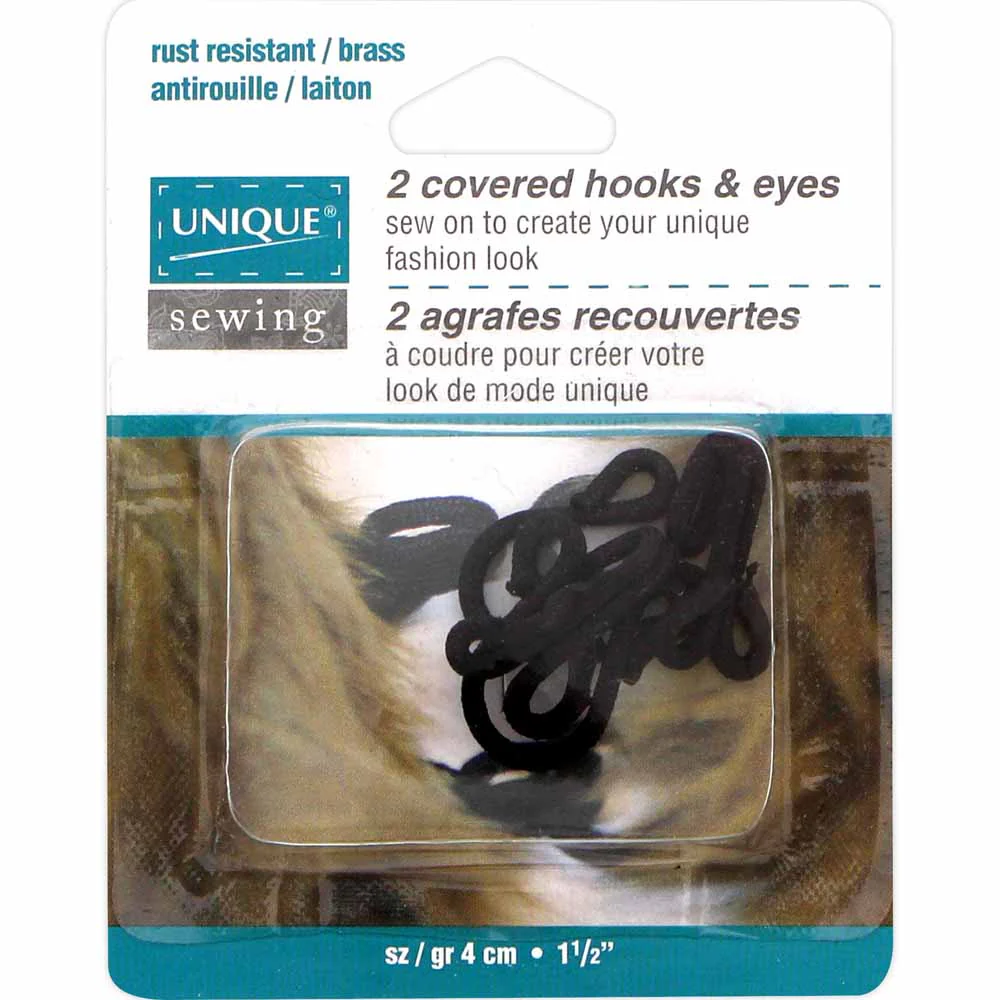 Covered Hook & Eyes - 4cm - 2 sets - UNIQUE - Image 5