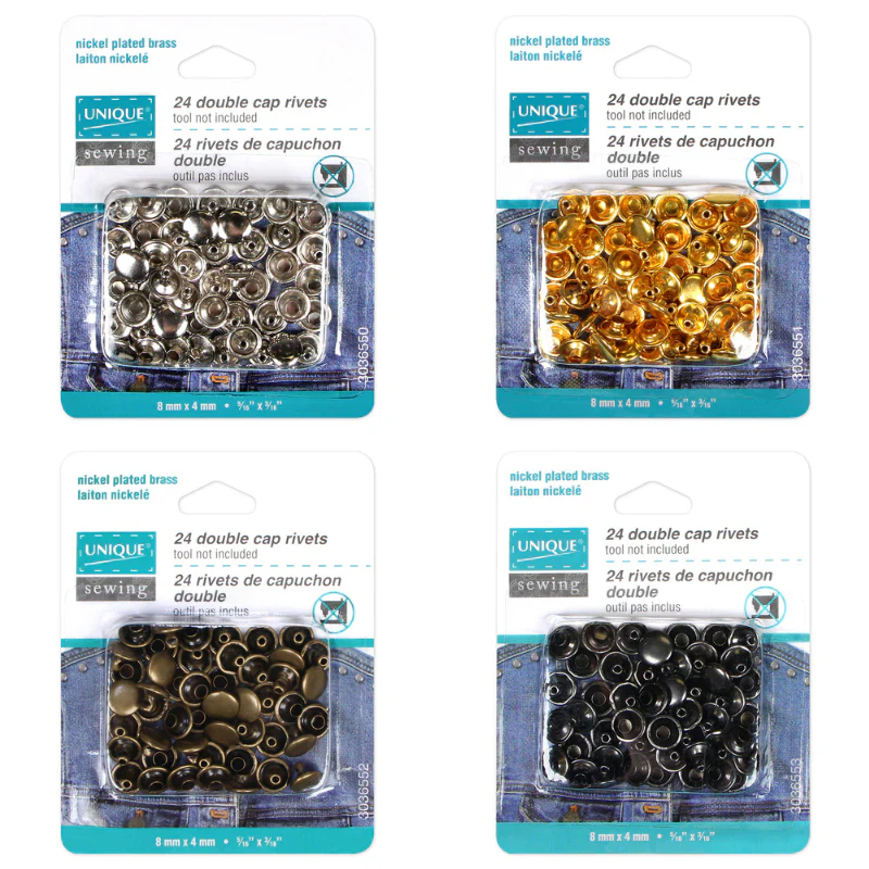 Double Cap Rivets - 24ct - Unique Brand