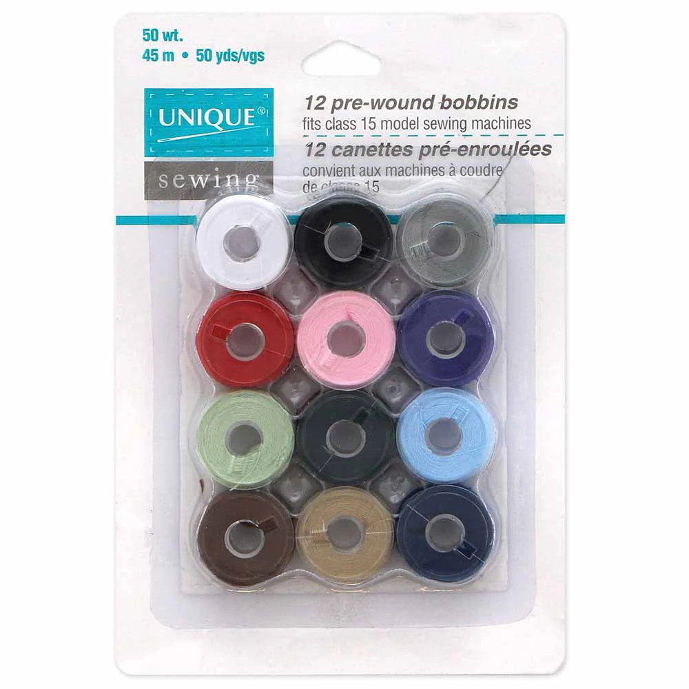 Prethreaded Reusable Bobbins - 12pk - 50wt - Unique - Image 2