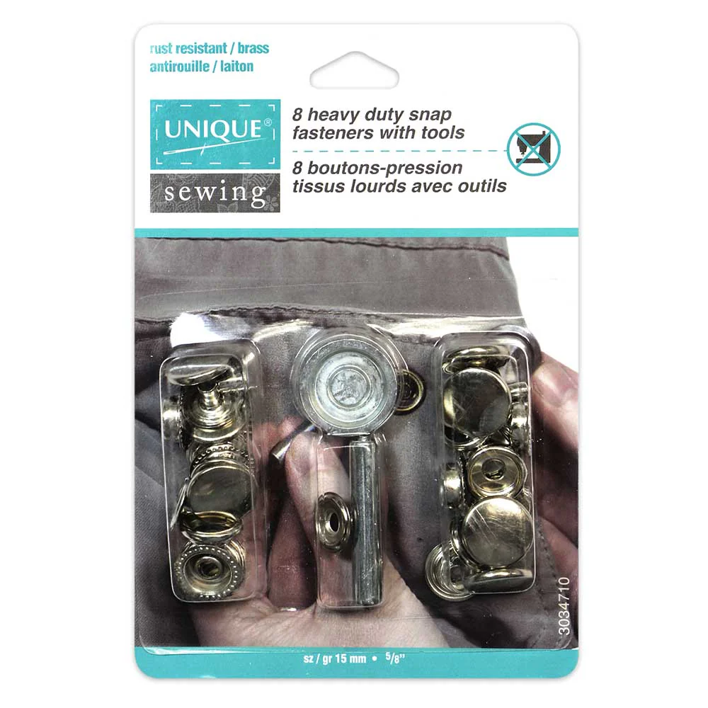15mm Heavy Duty Snap Kit with Tool (8ct) - Unique Brand