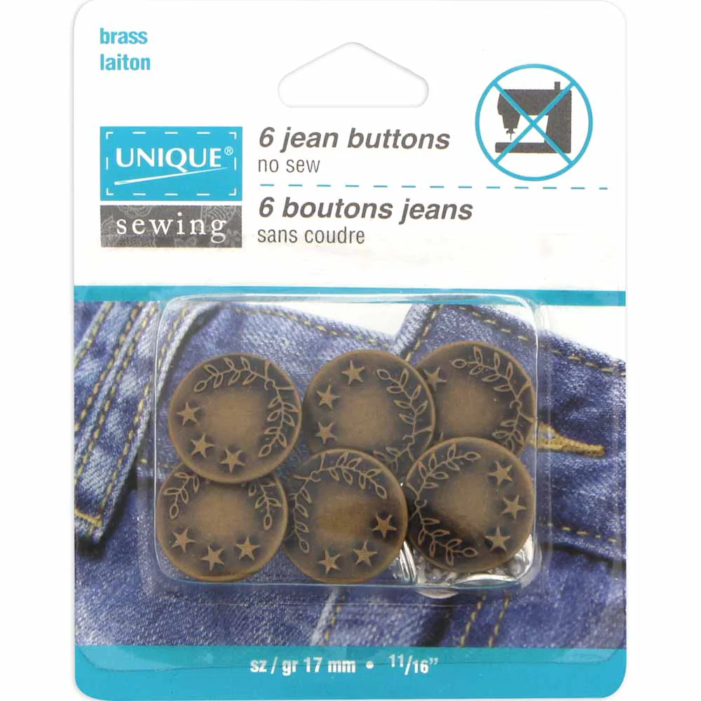 Jean Buttons - 17mm (5/8") - 6pcs - UNIQUE