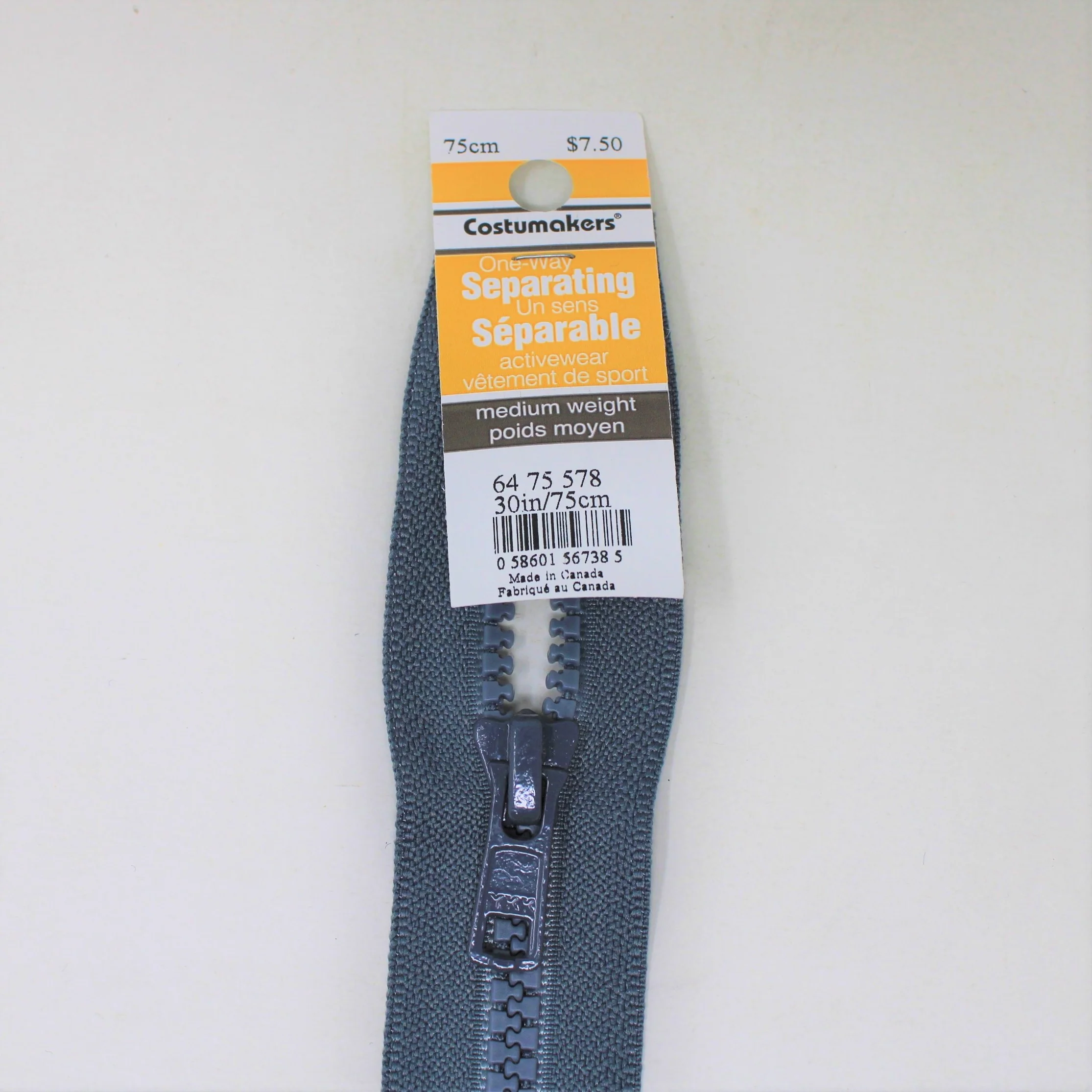 Medium Weight Activewear Zipper - One Way Separating - Costumakers - Image 4