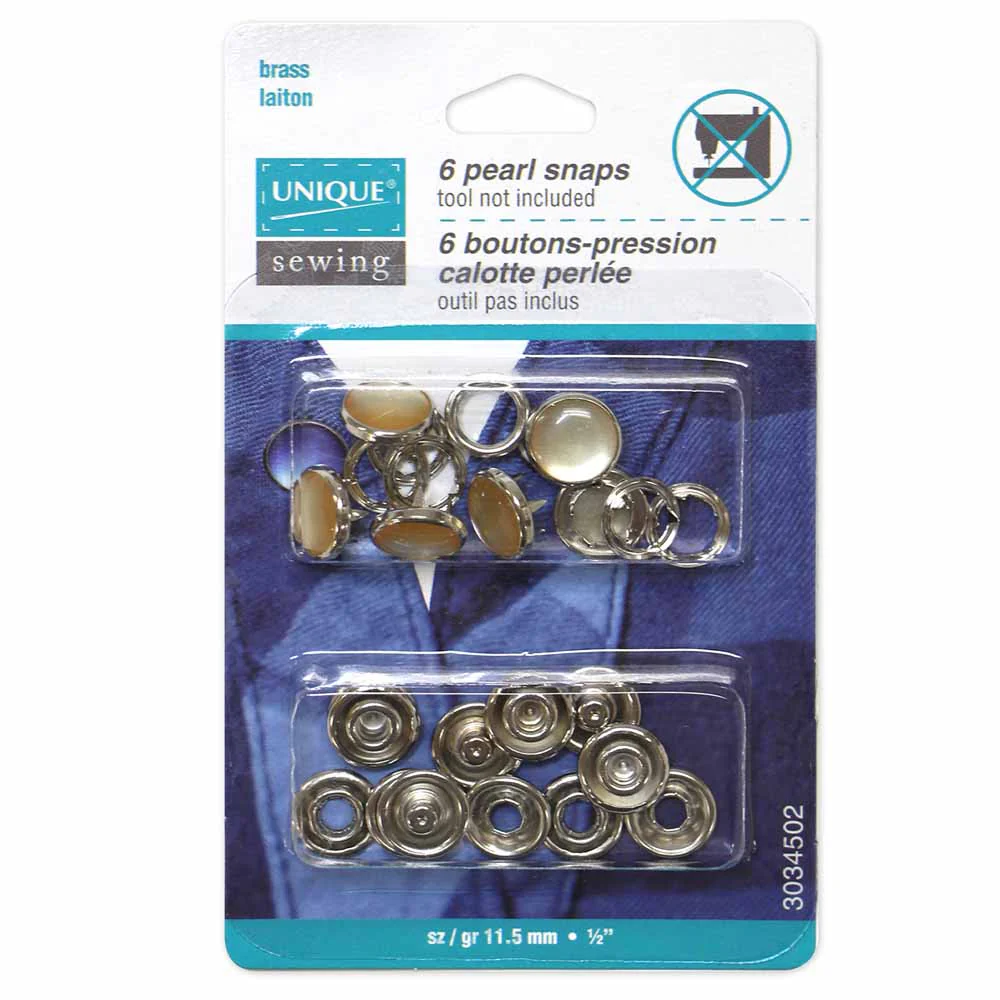 Pearl Snaps - 11.5mm (1/2") - 6 sets - UNIQUE - Image 4