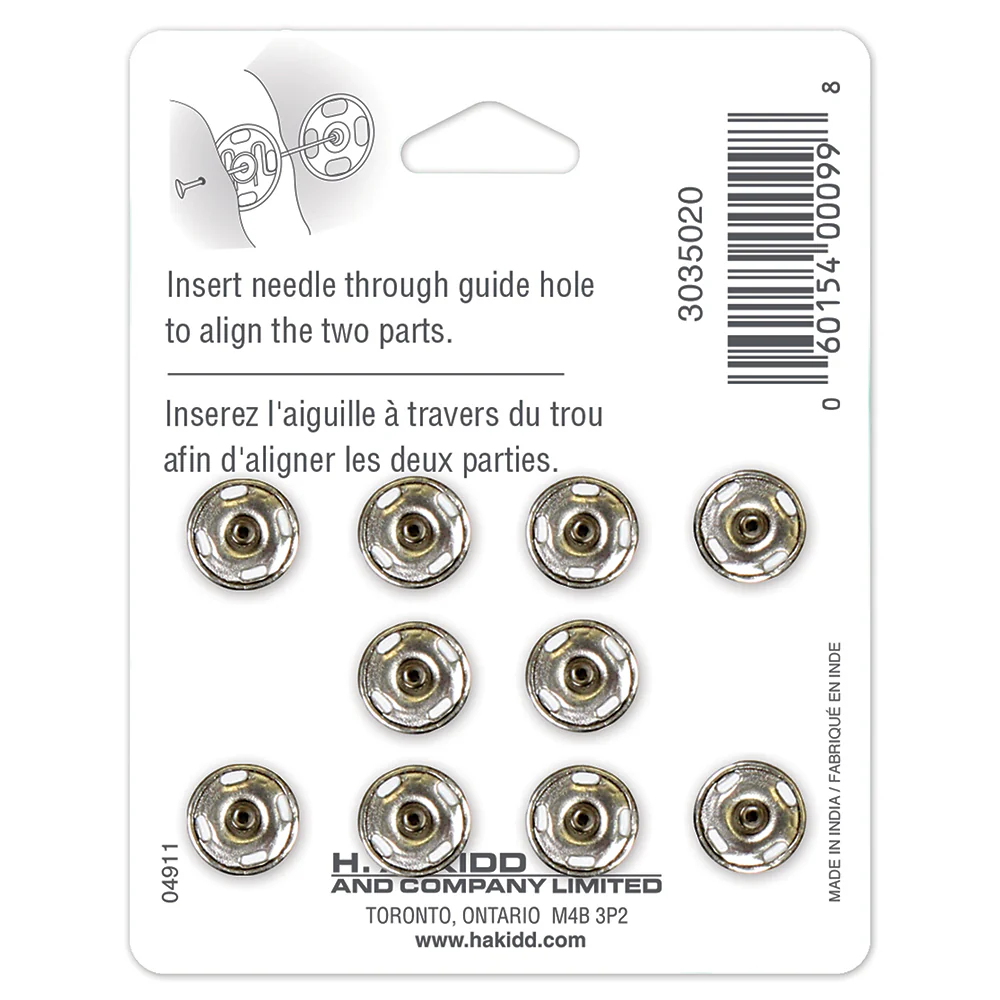 Sew on Snap Fasteners - 11mm - 10ct - UNIQUE - Image 2