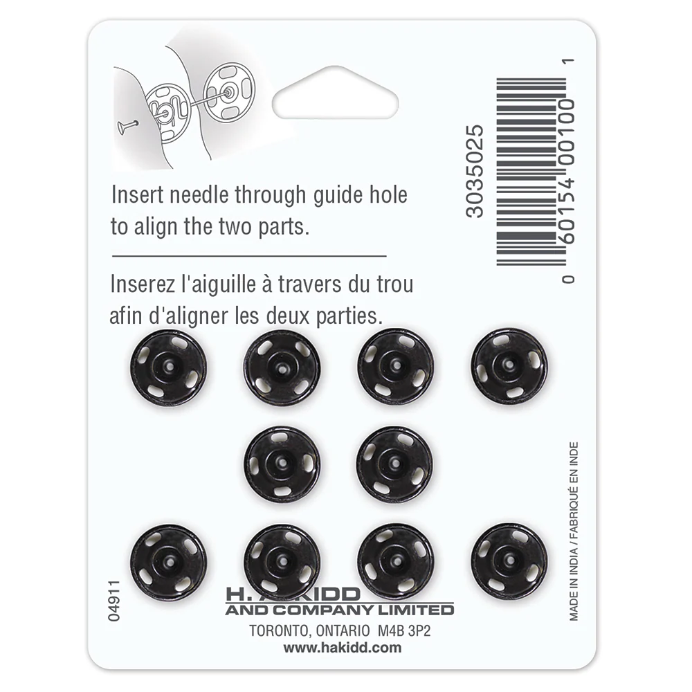 Sew on Snap Fasteners - 11mm - 10ct - UNIQUE - Image 4