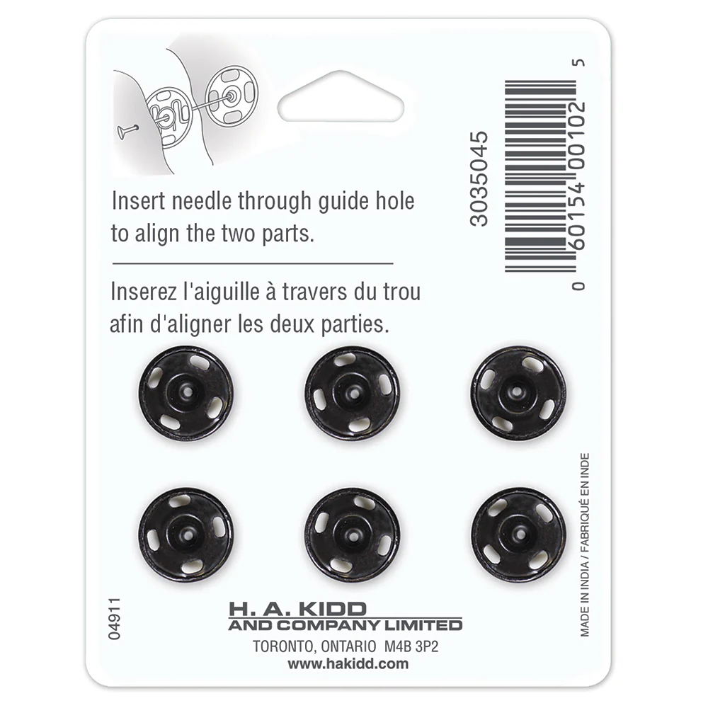 Sew on Snap Fasteners - 13mm - 6ct - UNIQUE - Image 4