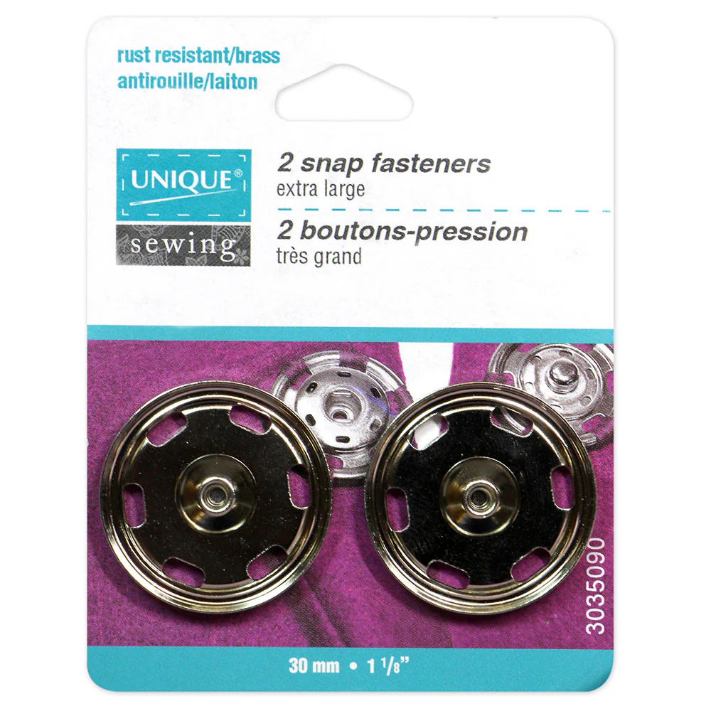 Sew on Snap Fasteners - 30mm - 2ct - UNIQUE