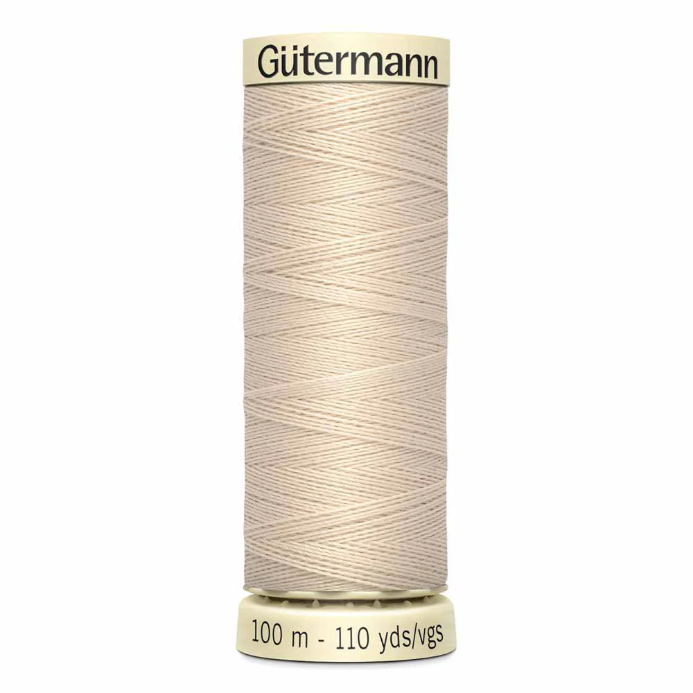 Sew-All Thread - 100m Gutermann - White, Beige & Brown - Image 4