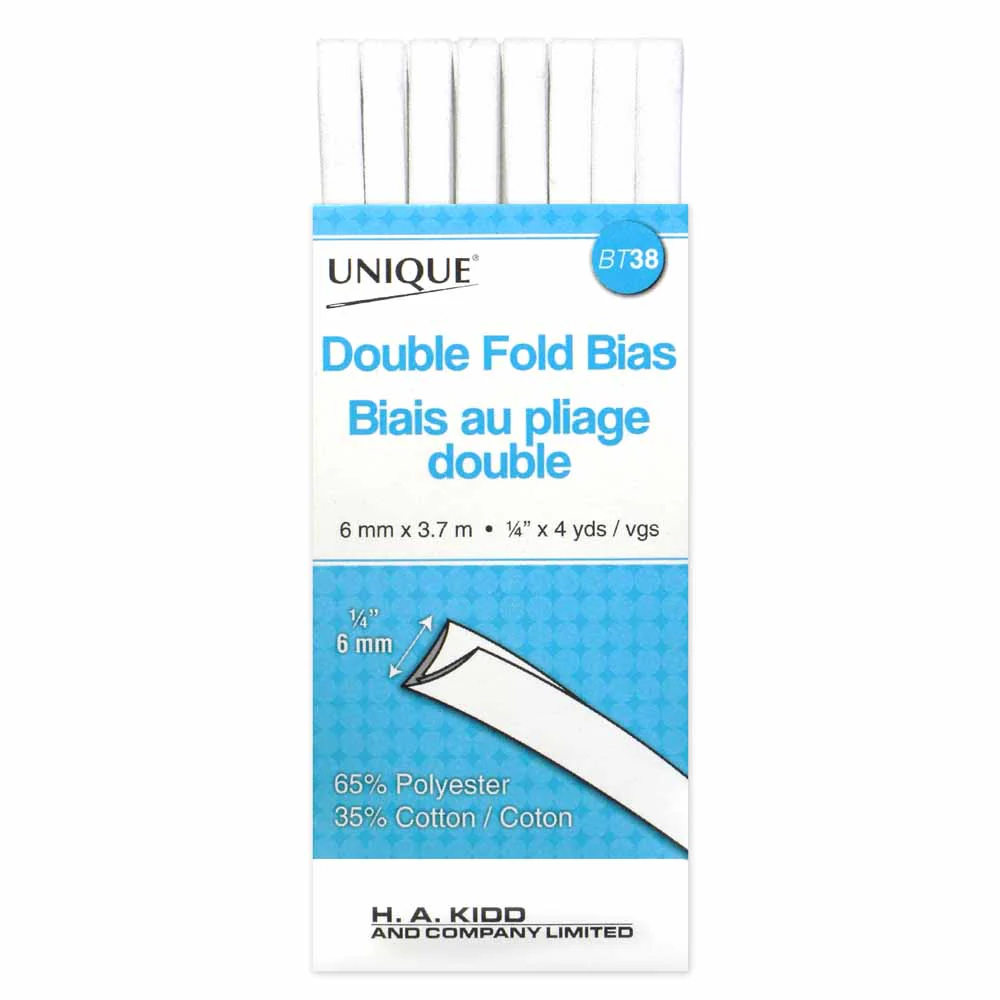 Double Fold Bias Precut - 6mm x 3.7m - Unique Brand