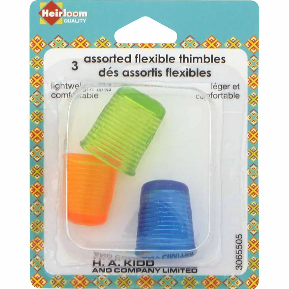 Asst. Flexible Thimbles 3pcs - HEIRLOOM