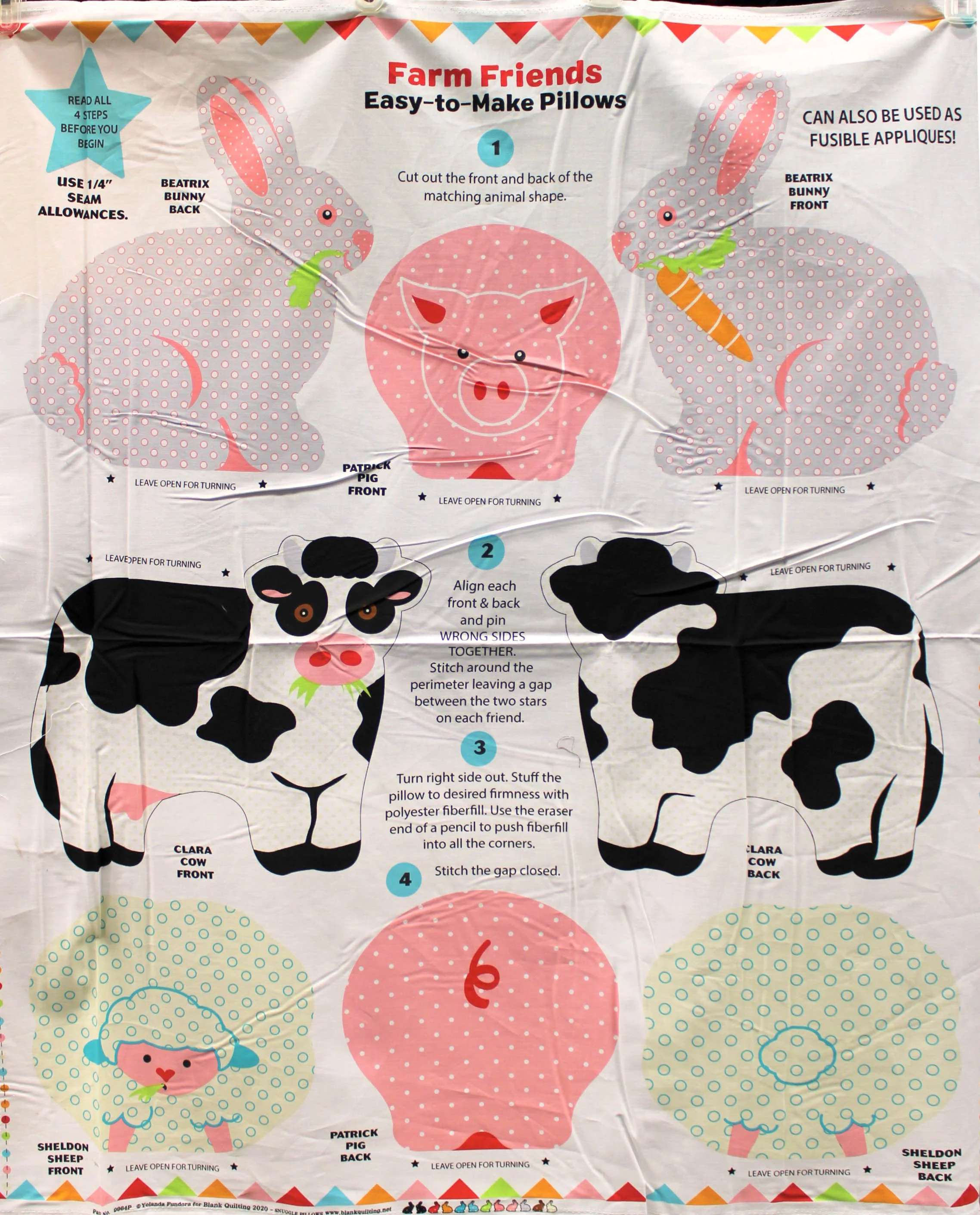 Snuggle Pillows Panels - (45" x 35") - 100% Cotton - Image 2