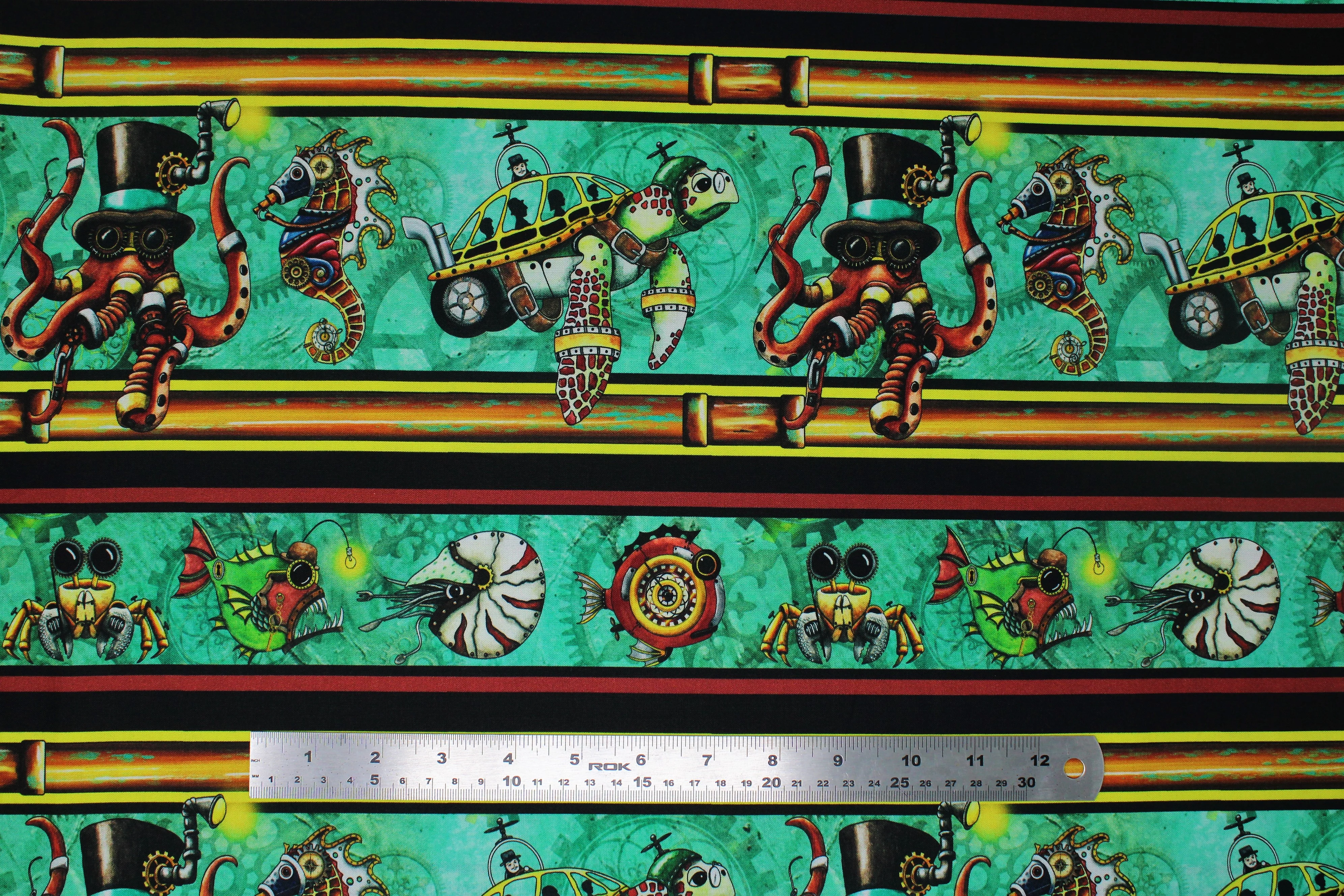 Aquatic Steampunkery - 45" - 100% Cotton - Image 3