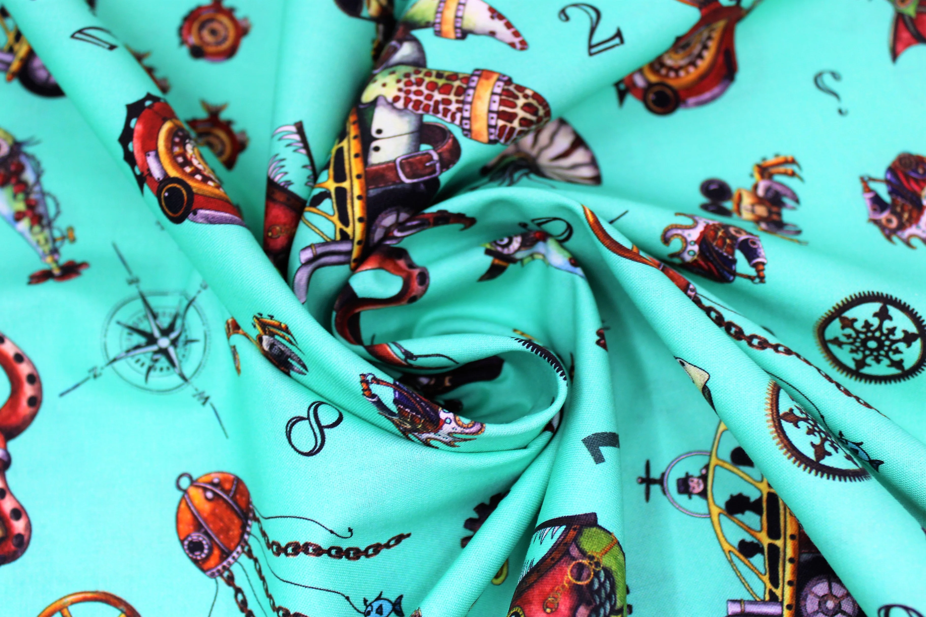 Aquatic Steampunkery - 45" - 100% Cotton - Image 6