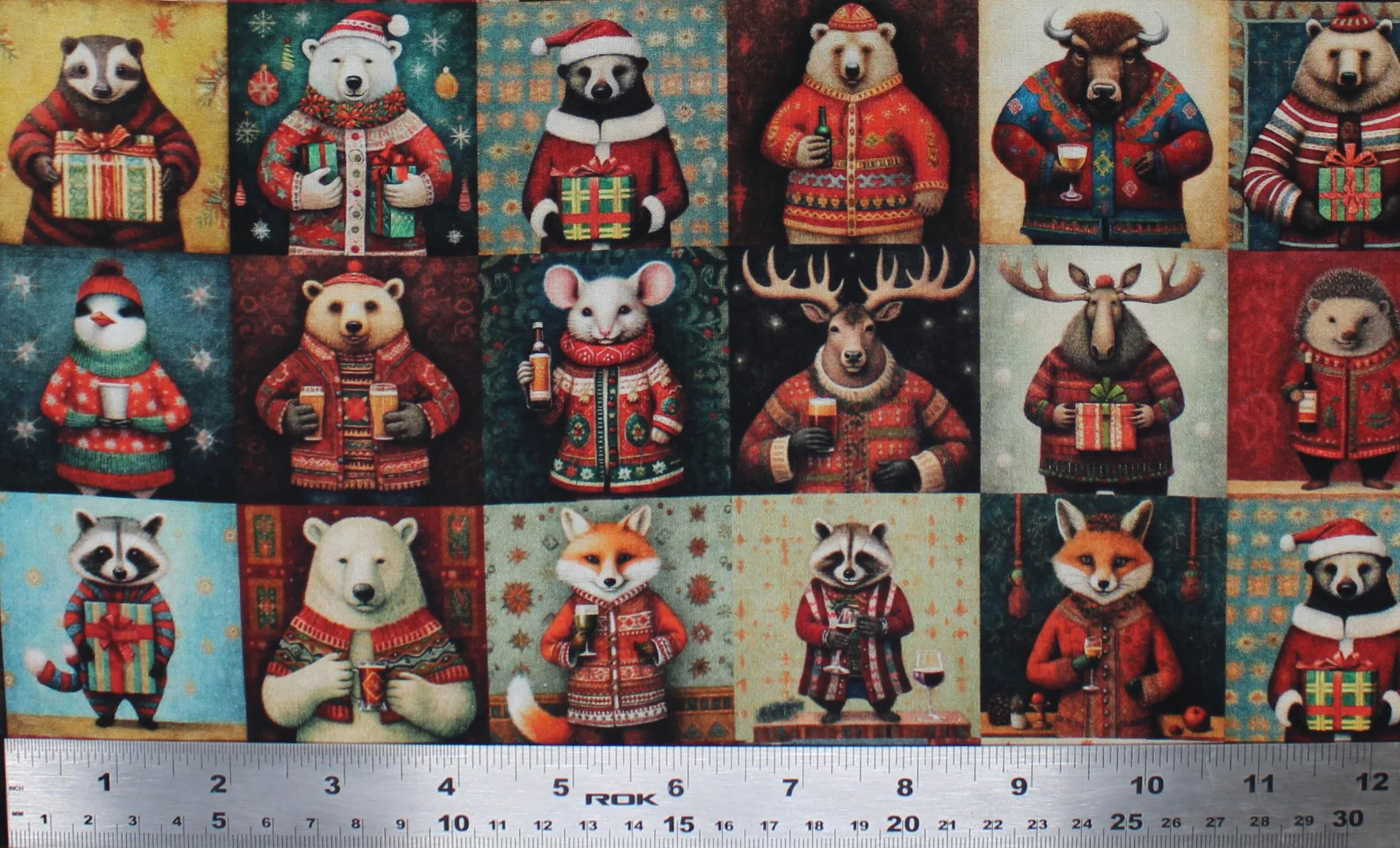 Christmas Party Animals - 45" - 100% cotton - Image 13