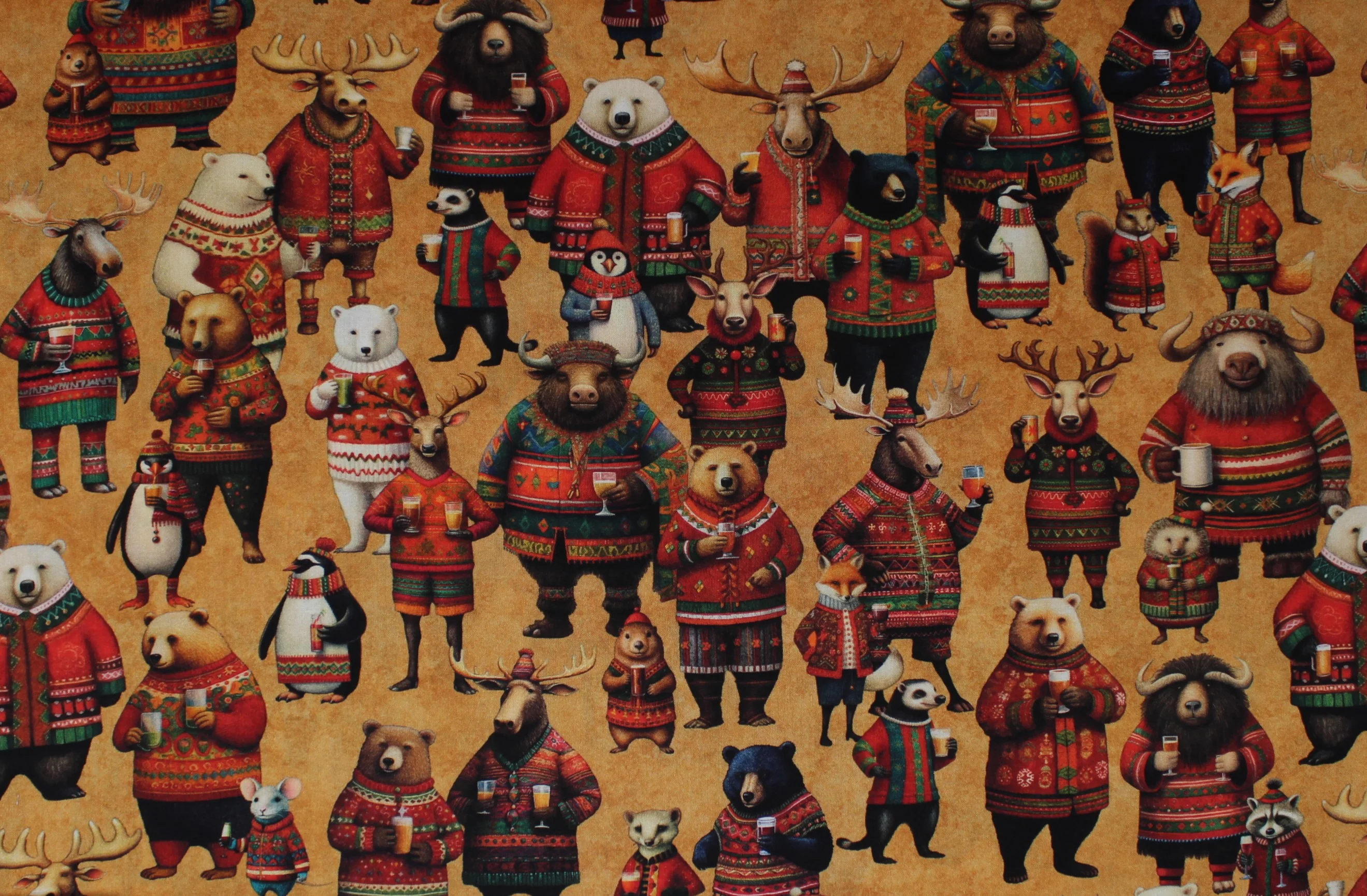 Christmas Party Animals - 45" - 100% cotton - Image 3