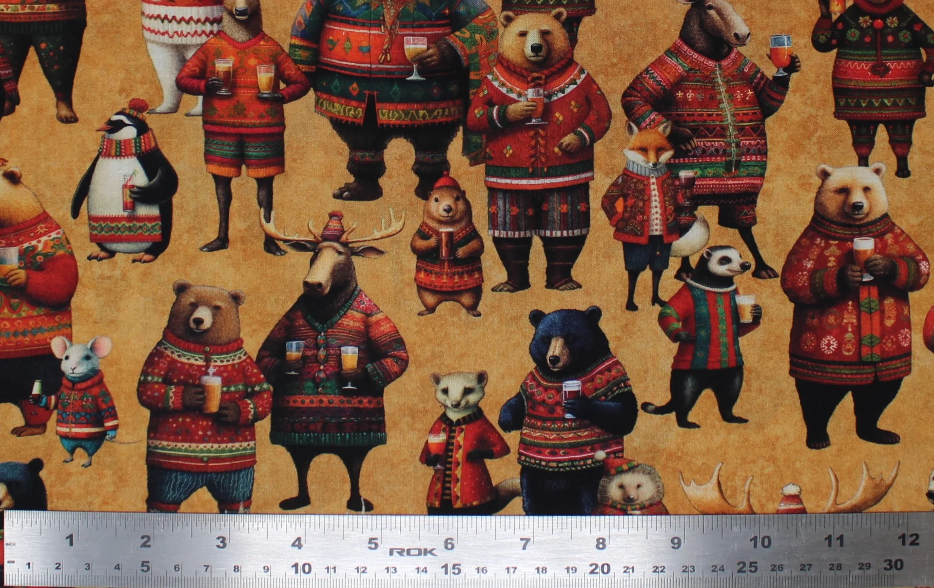 Christmas Party Animals - 45" - 100% cotton - Image 4