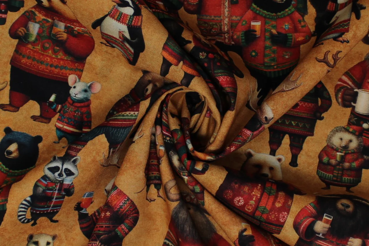 Christmas Party Animals - 45" - 100% cotton - Image 5