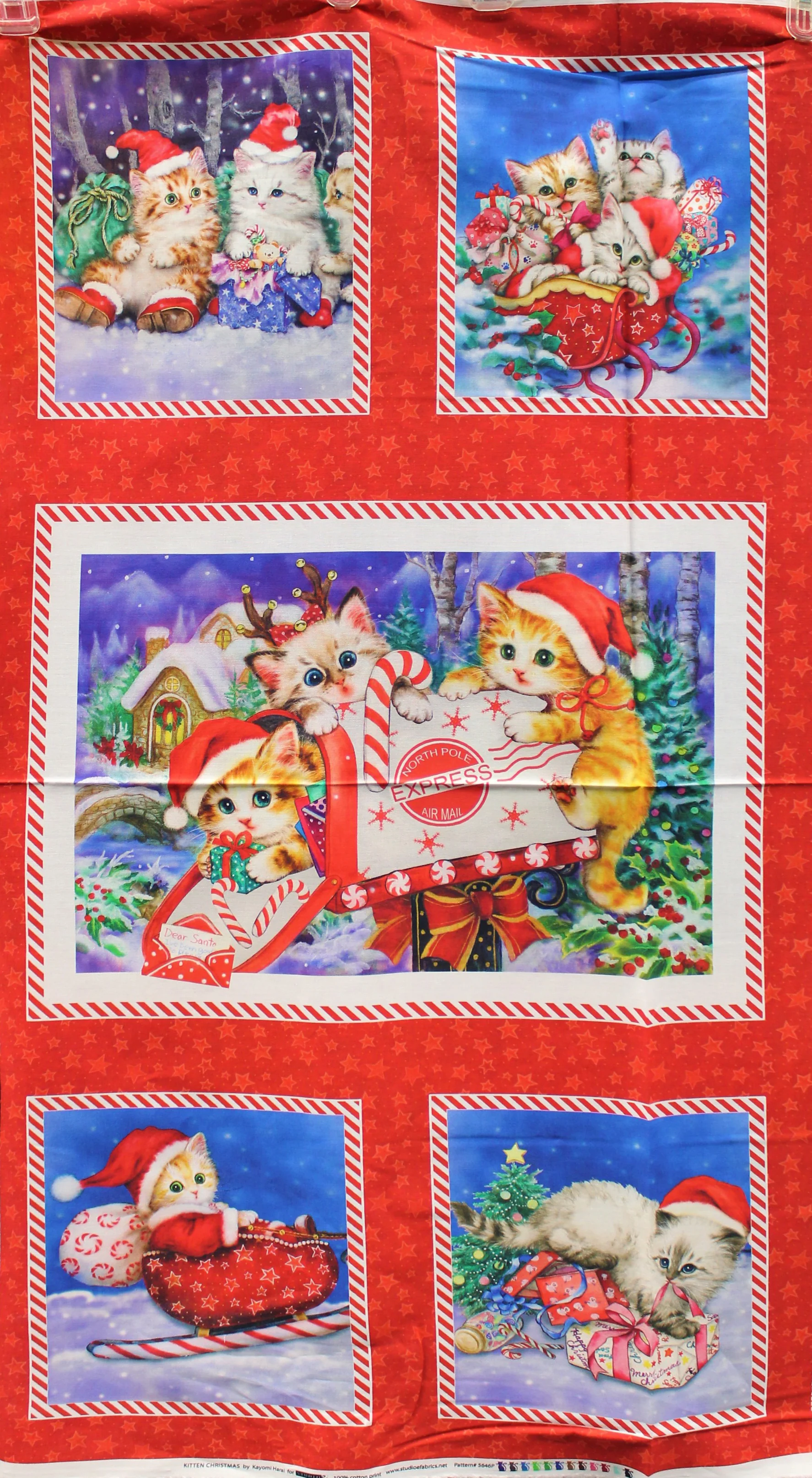 Kitten Christmas - 45" - 100% Cotton - Image 2