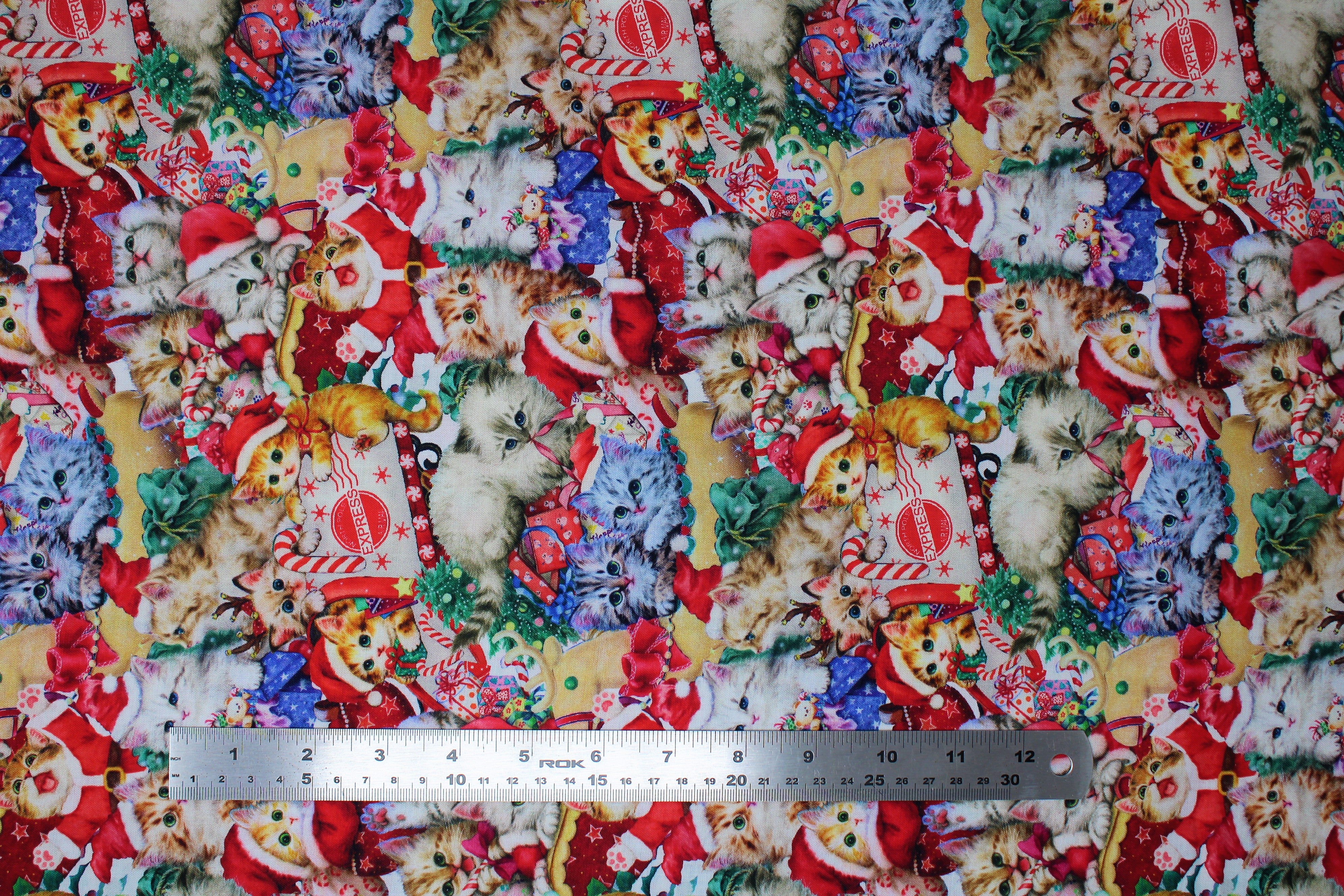 Kitten Christmas - 45" - 100% Cotton - Image 5