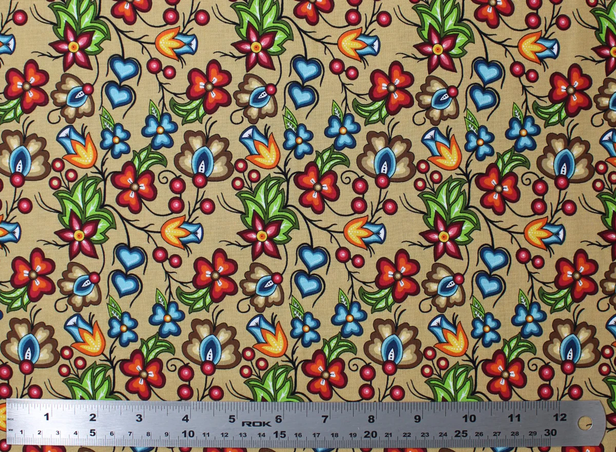 Native Floral 2 - 45" - 100% cotton - Image 3