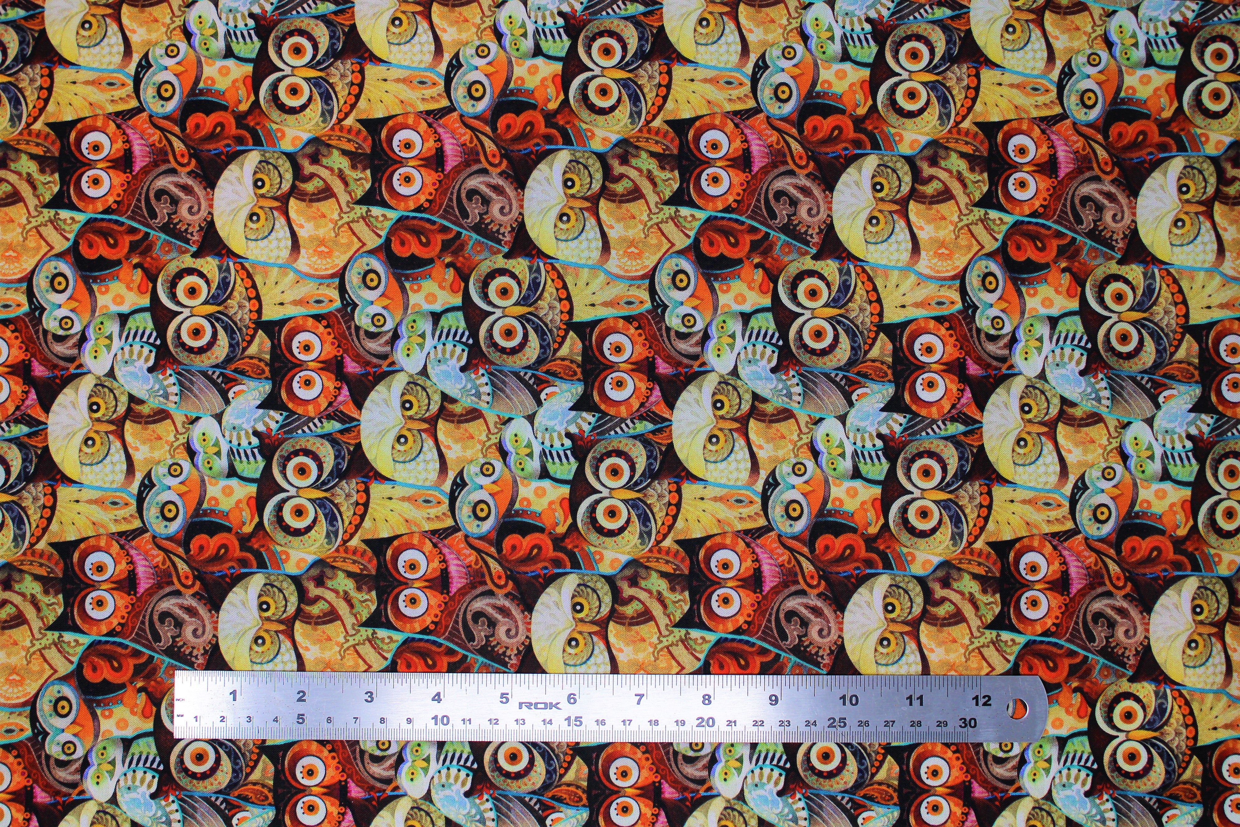 Owl Arabesque - 45" - 100% Cotton - Image 2