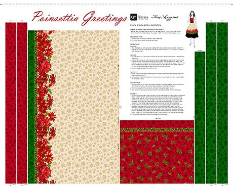 Poinsettia Greetings - 100% cotton - Image 2