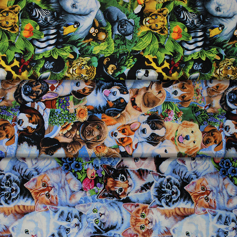 Stacked Animals - 44/45" - 100% Cotton