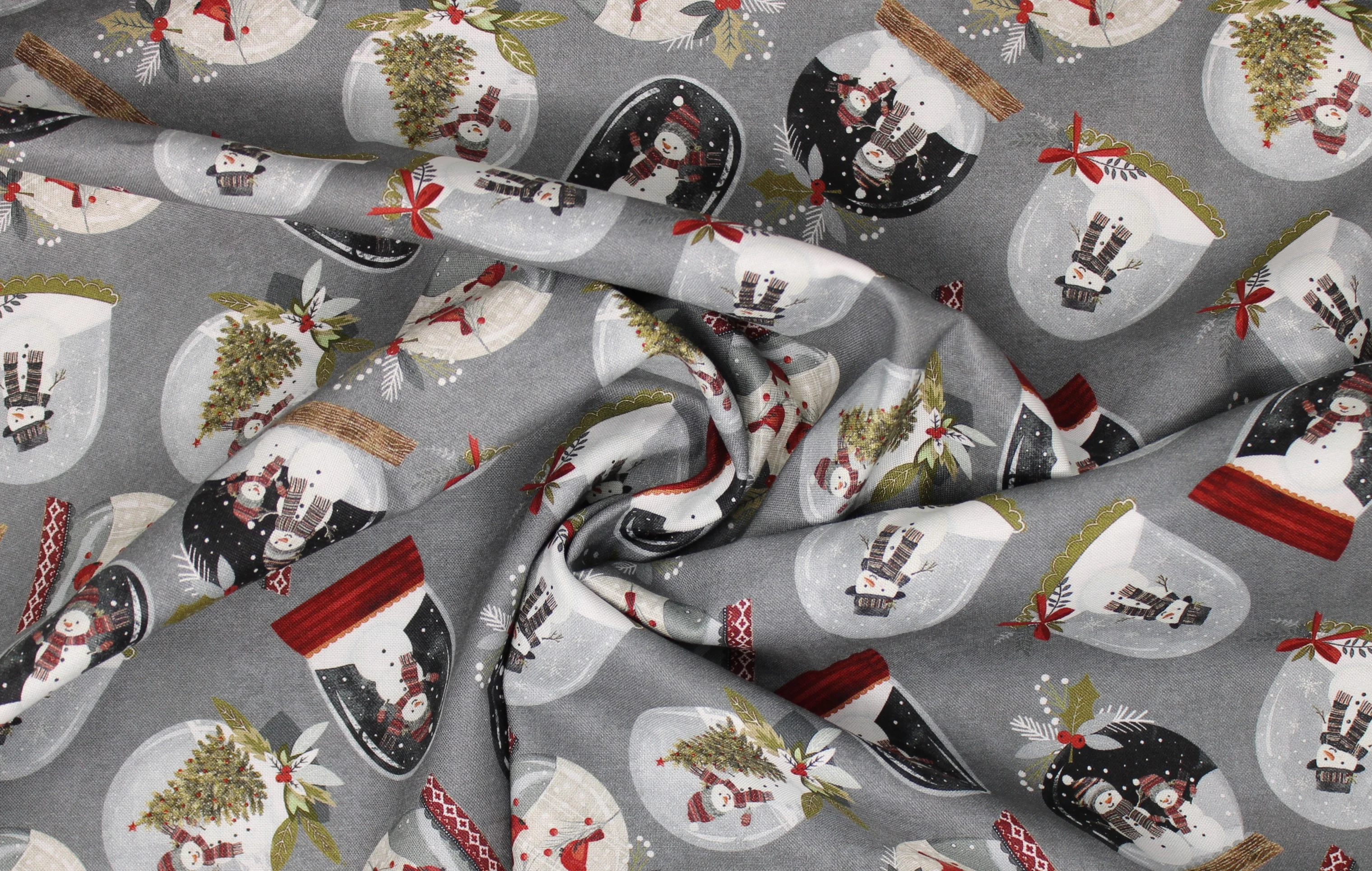 Let it Snow Snowmen in Snow Globes - 45" - 100% cotton - Image 3