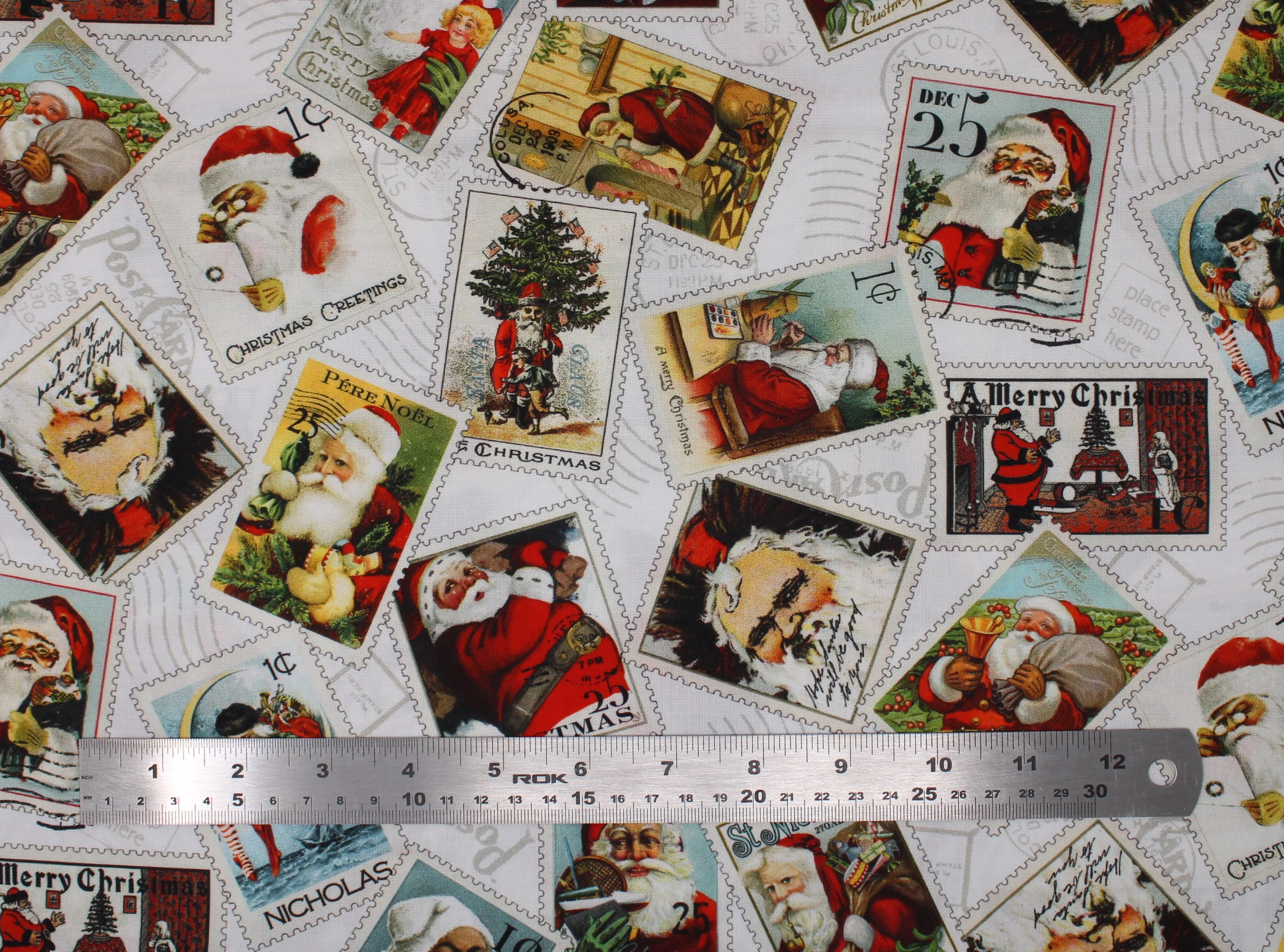 St. Nicholas Santa Stamps - 45" - 100% cotton - Image 4