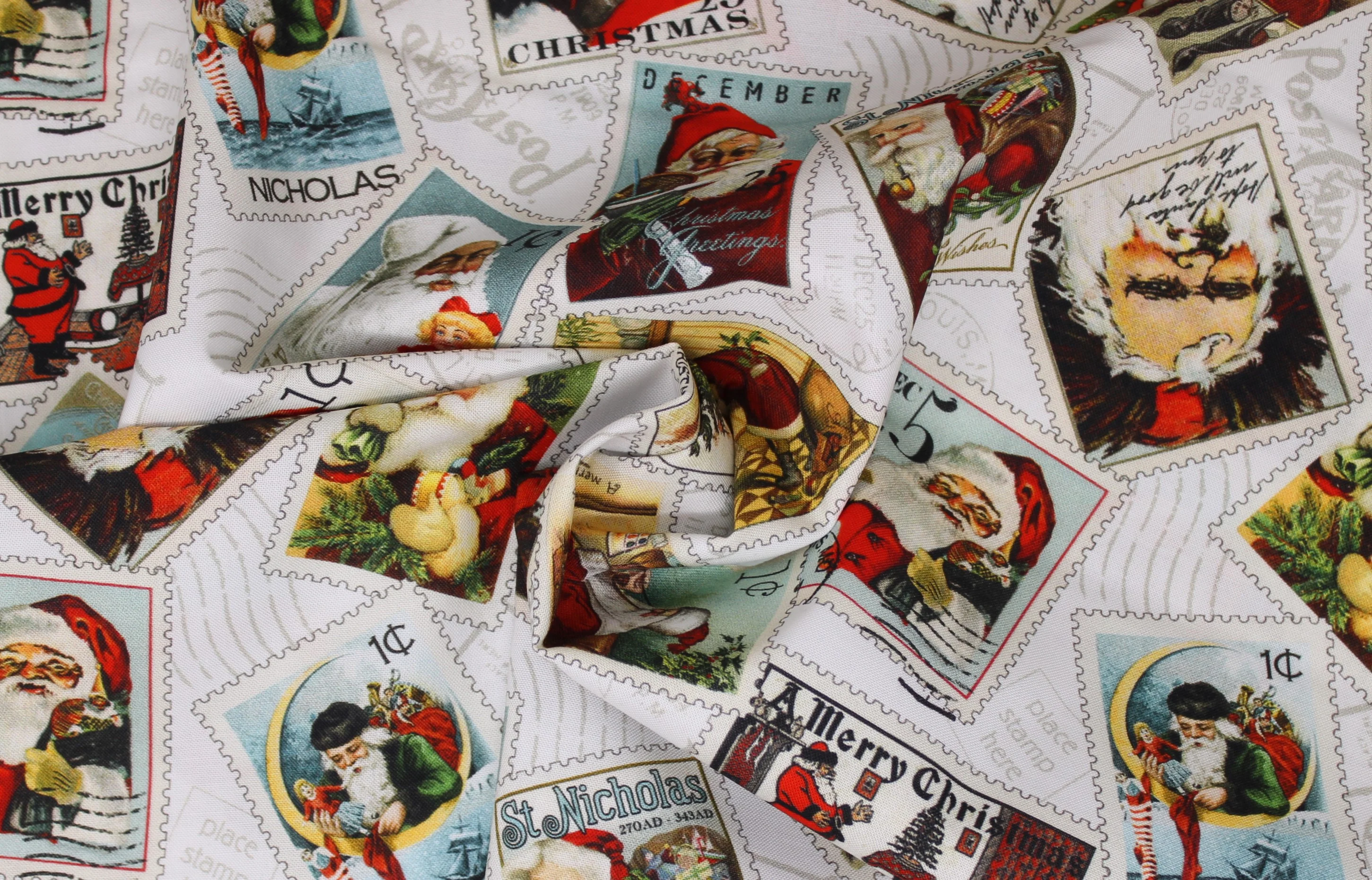 St. Nicholas Santa Stamps - 45" - 100% cotton - Image 5