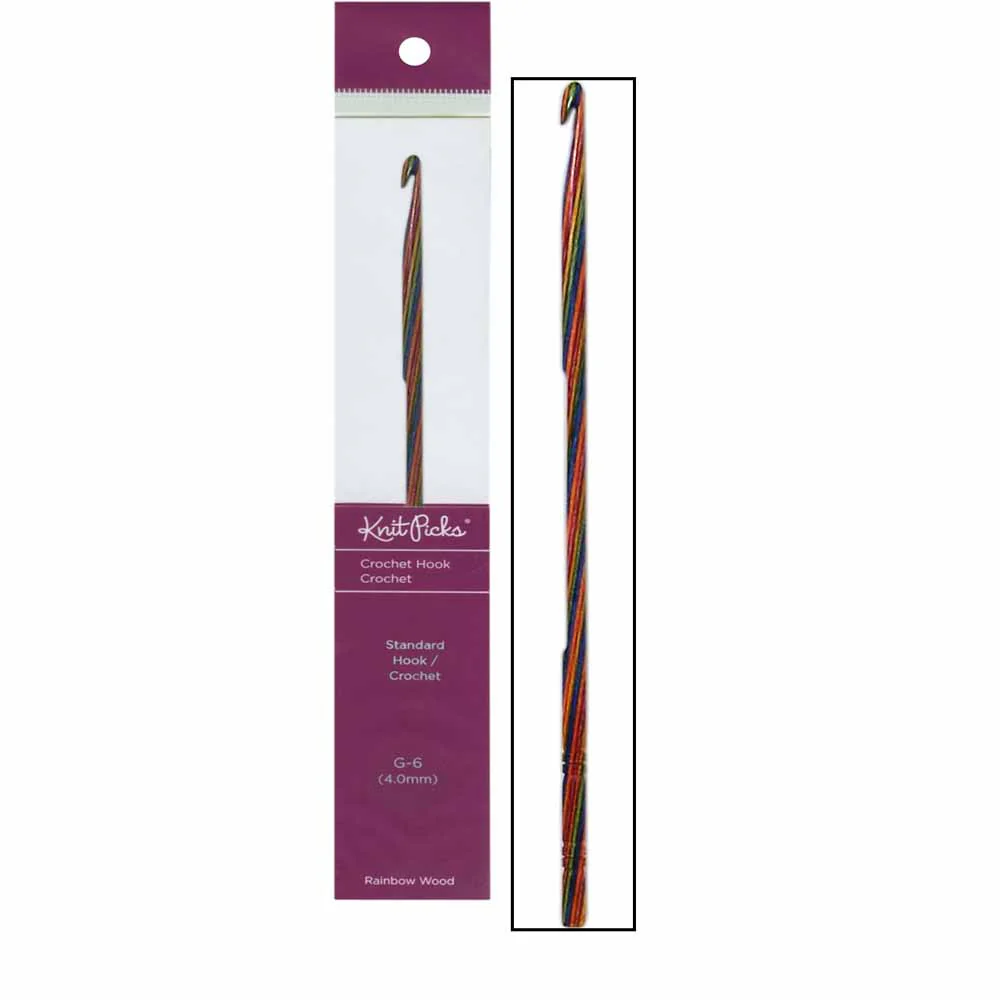 KNIT PICKS - Rainbow Wood Crochet Hooks - 6" - Image 3