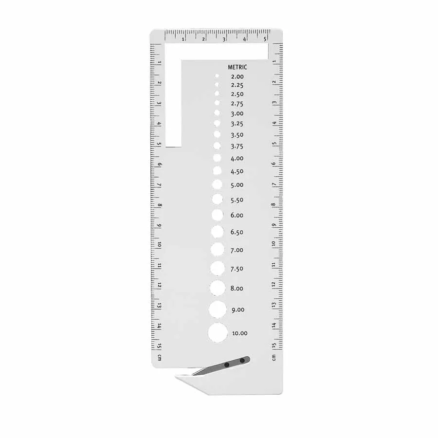 Knitter's Gauge with Yarn Cutter 10mm - UNIQUE - Image 2