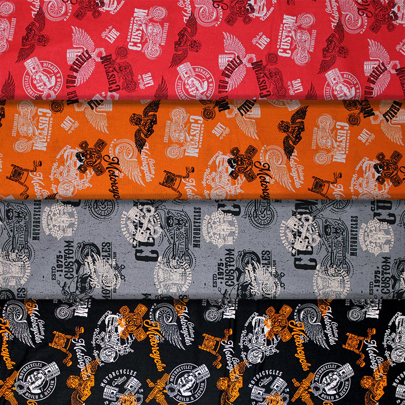 Canadian Custom Motorcycles - 45" - 100% Cotton - Len's Mill prints